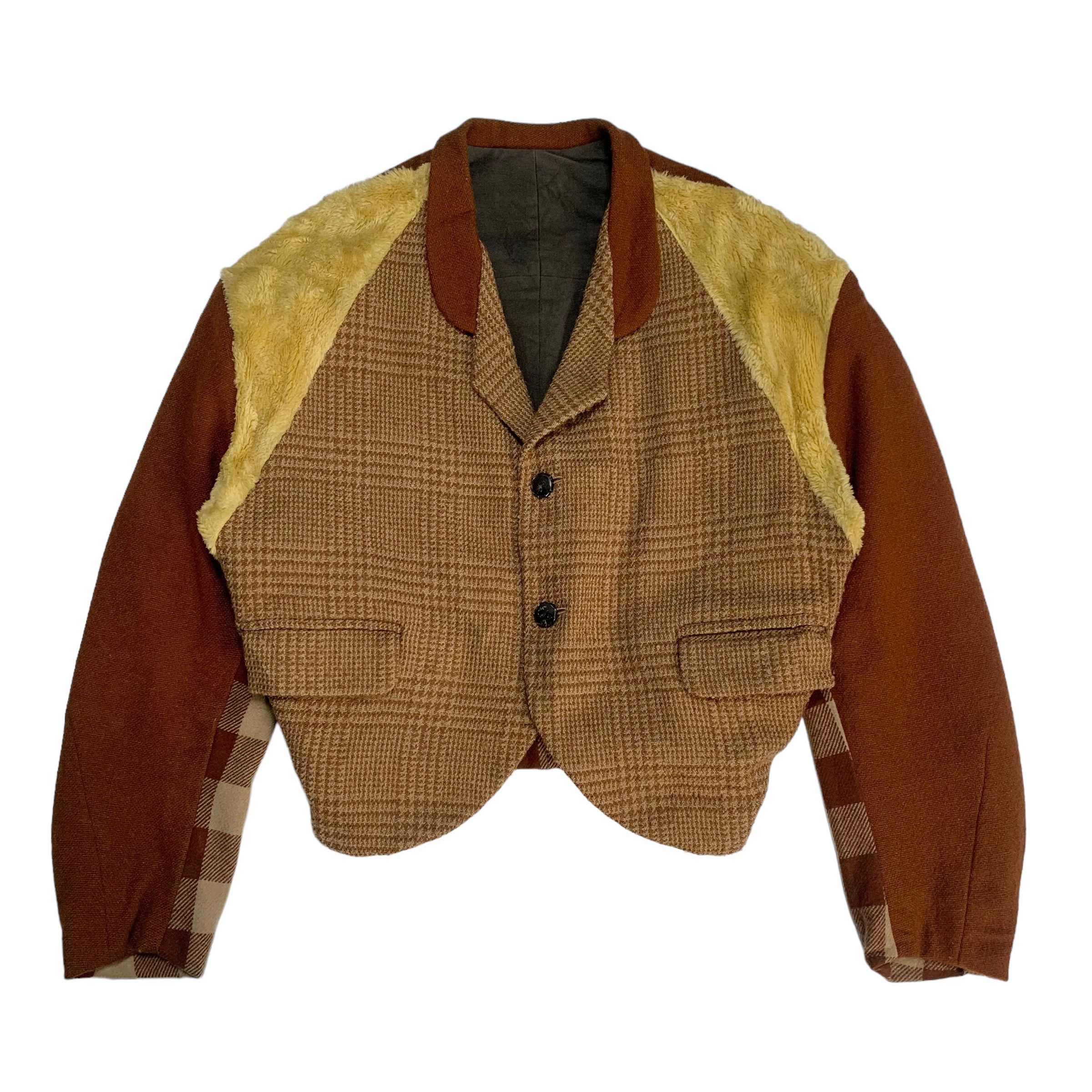 image of 80's Christopher Nemeth Tartan Wool Jacket in Brown, Men's (Size Large)