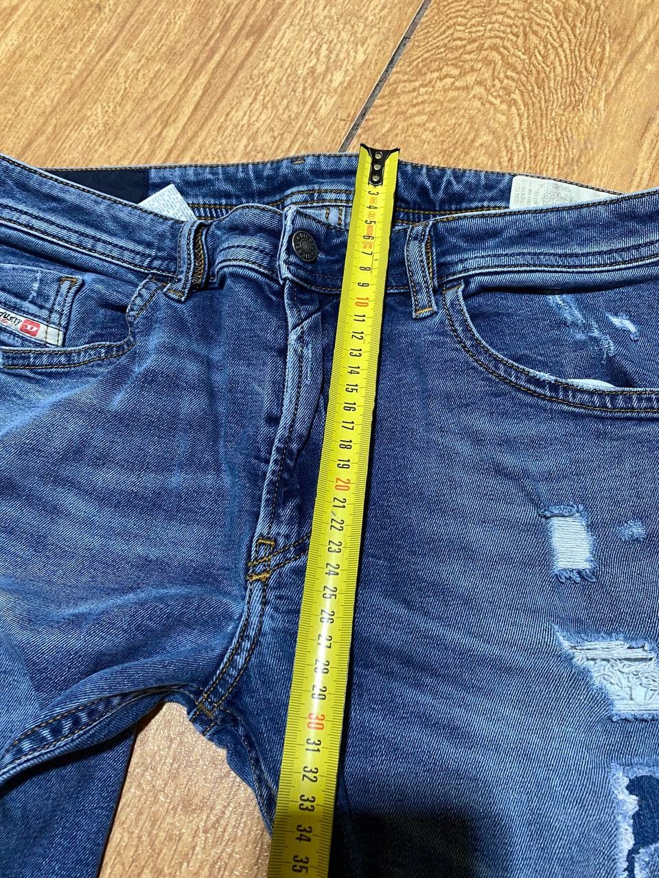 Diesel DIESEL Thommer Jeans Slim Skinny Blue Cotton Stretch Ripped Size US 33 - 14 Thumbnail