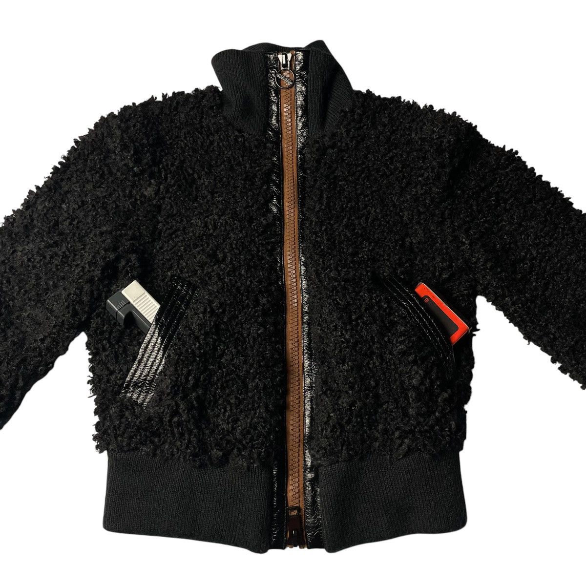 Diesel DIESEL FLEECE + LEATHER FULL ZIP BOMBER JACKET Size US S / EU 44-46 / 1 - 3 Thumbnail