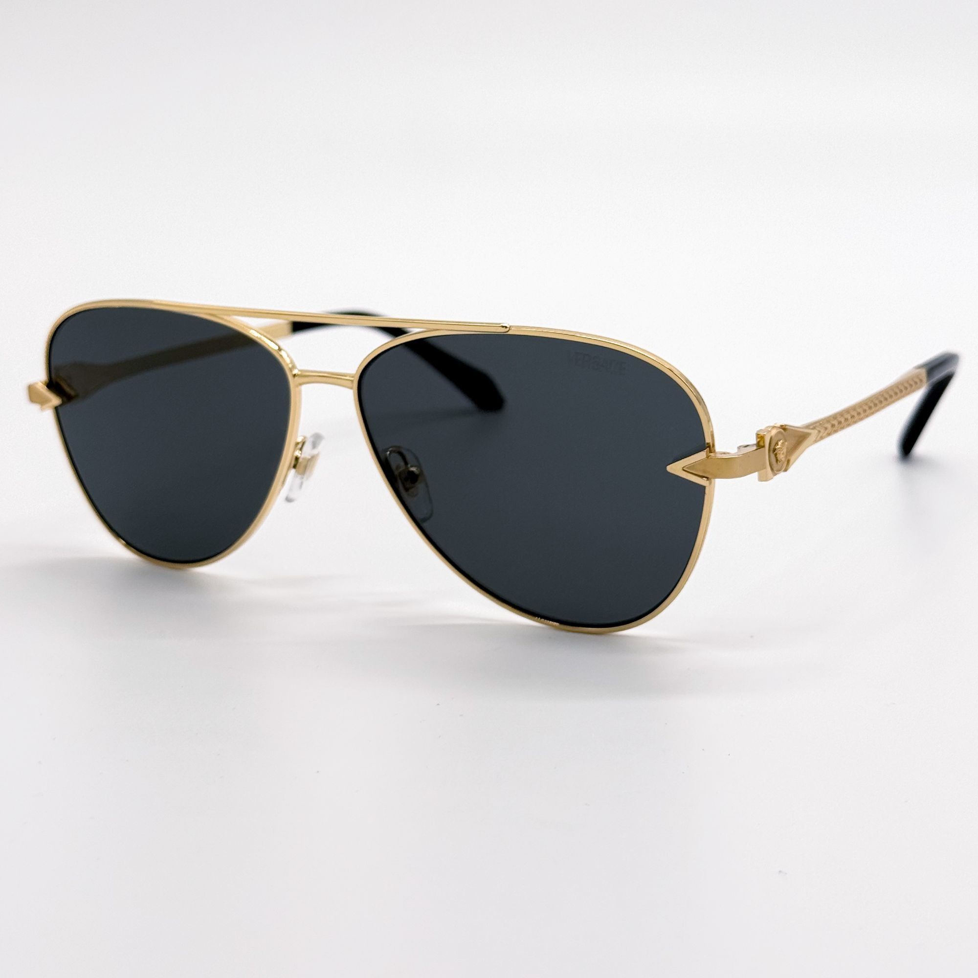 Versace NEW VE2283 1002/87 VERSACE GOLD GREY AVIATOR SUNGLASSES VERS Size ONE SIZE - 2 Thumbnail