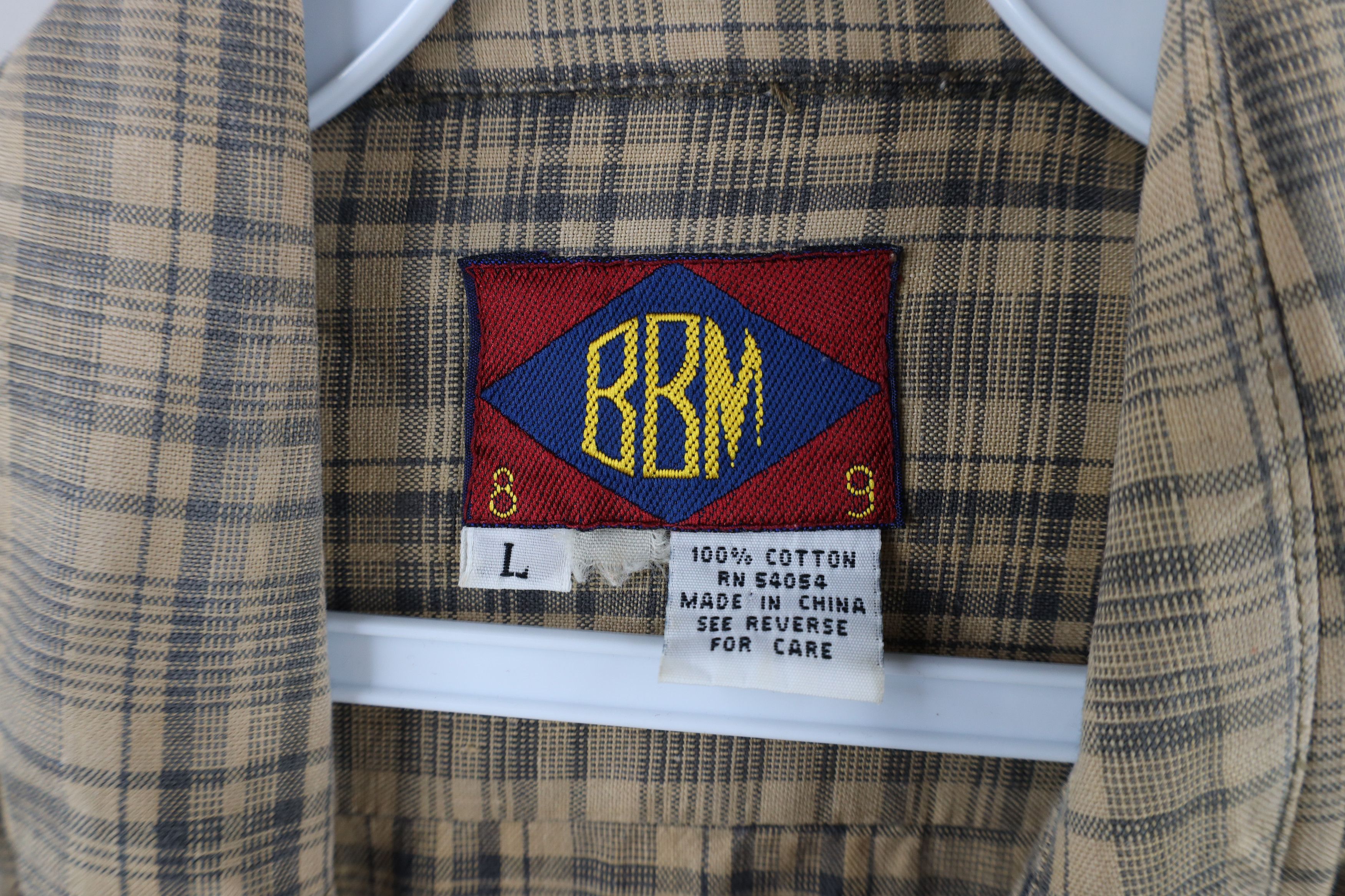 Vintage Vintage 90s Streetwear Button Down Shirt Beige Plaid Size US L / EU 52-54 / 3 - 5 Thumbnail
