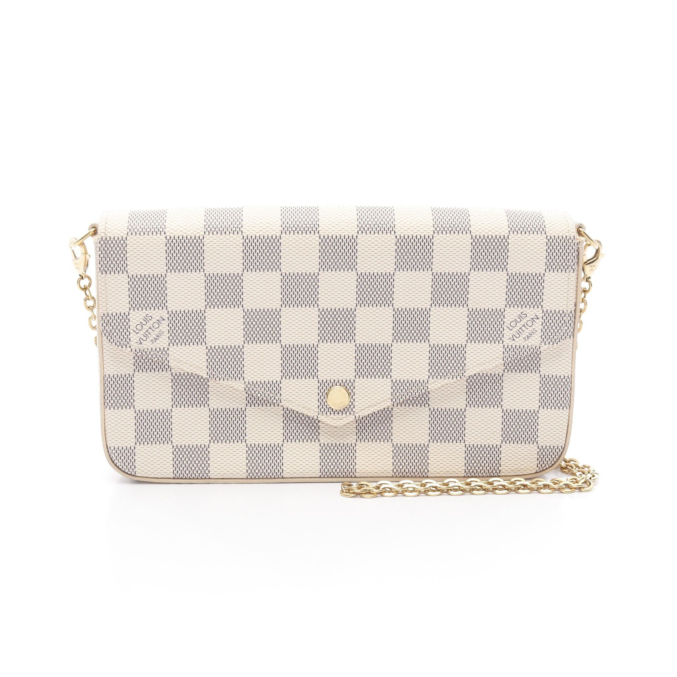Louis Vuitton Louis Vuitton Pochette Felicie Damier Azur Chain Wallet White Size ONE SIZE - 1 Thumbnail