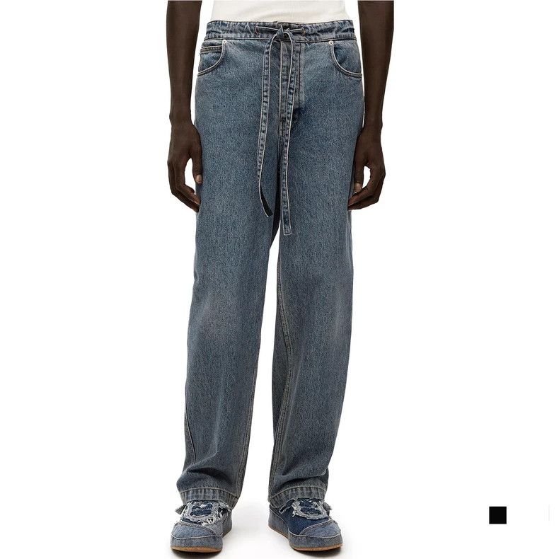 Loewe Loewe size46 SS23 Solid Color Drawstring Straight Leg Jeans Size US 30 / EU 46 - 7 Thumbnail