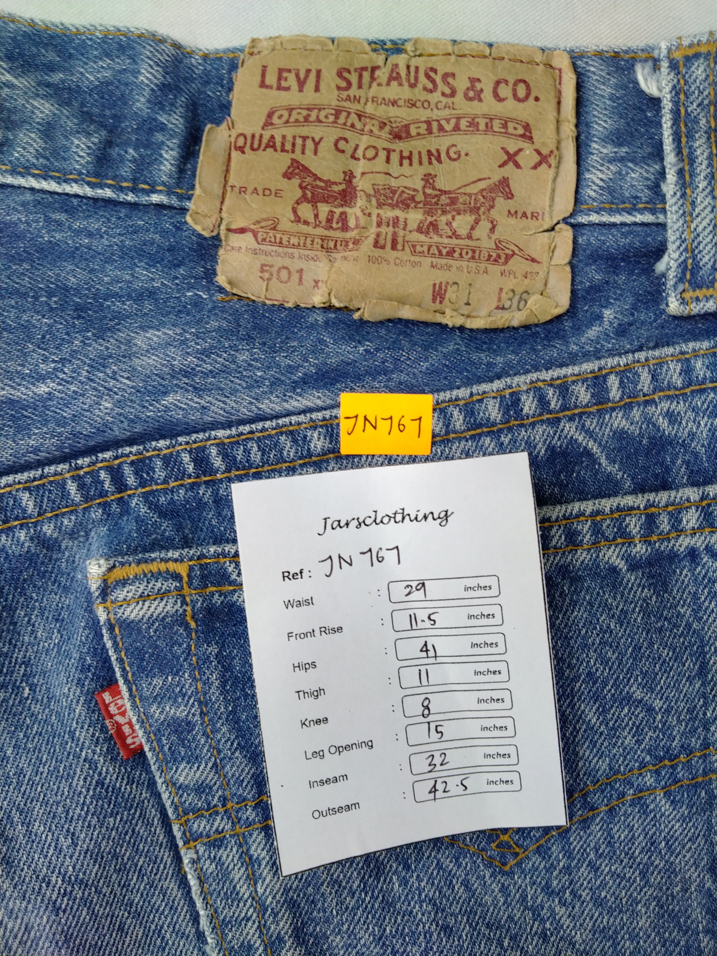 Japanese Brand Vintage Levi's 501 Paint Stain Denim 29 x 32 -JN767 Size US 29 - 6 Thumbnail