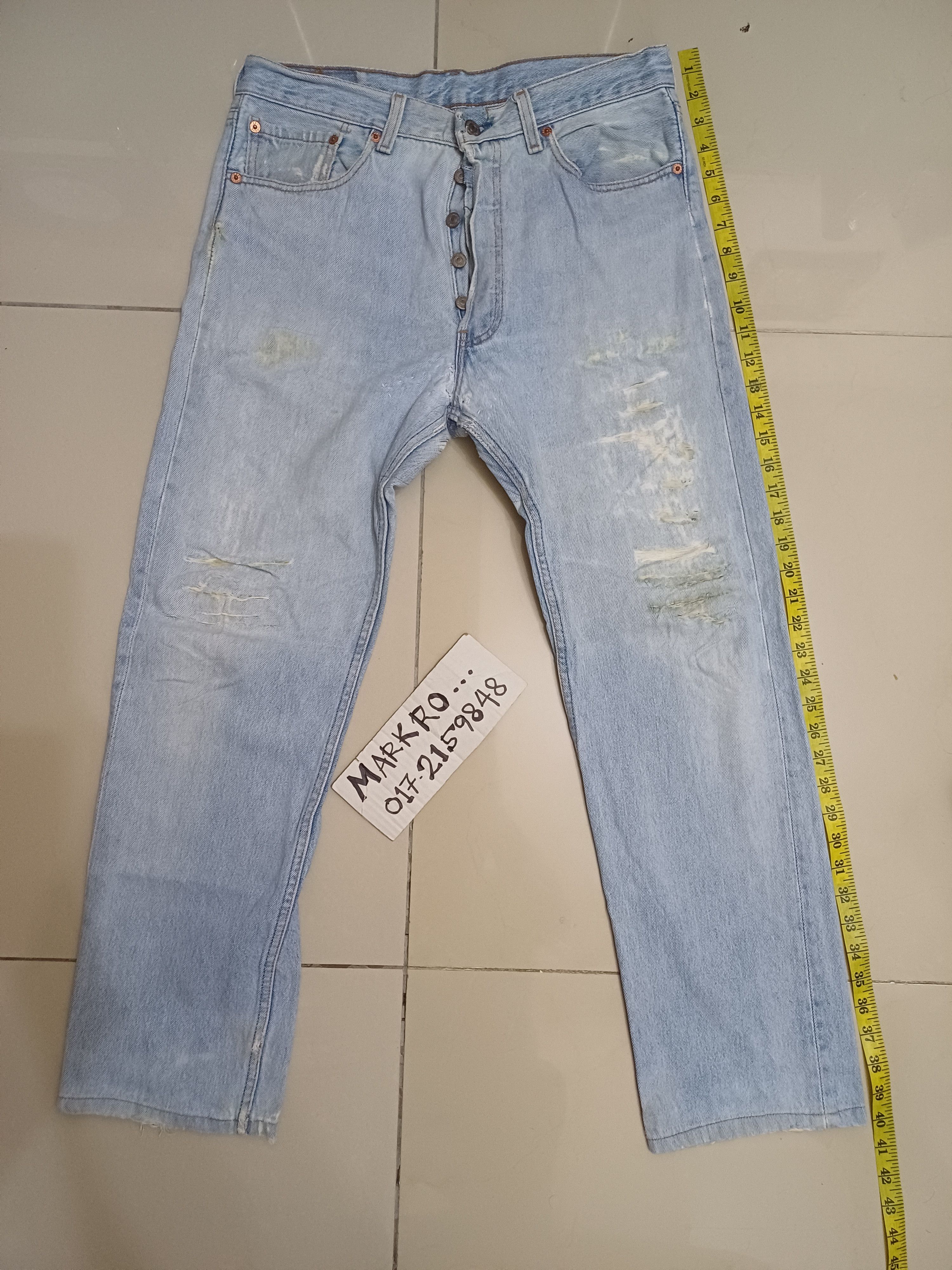 Levi's Vintage Clothing Crazy Distressed, vintage 90s Levis 501 🔥🔥🔥 Size US 32 / EU 48 - 1 Thumbnail