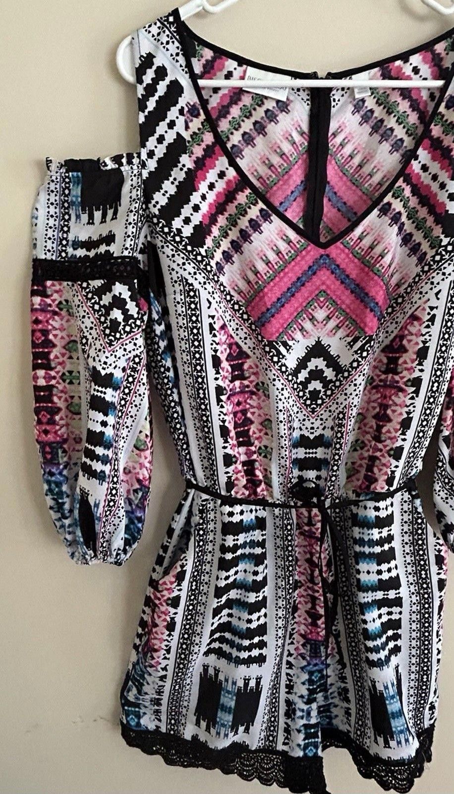 Other Bisou Bisou, Michelle Bohbot Multi Color Print Lace Romper M Size 32" / US 10 / IT 46 - 1 Thumbnail