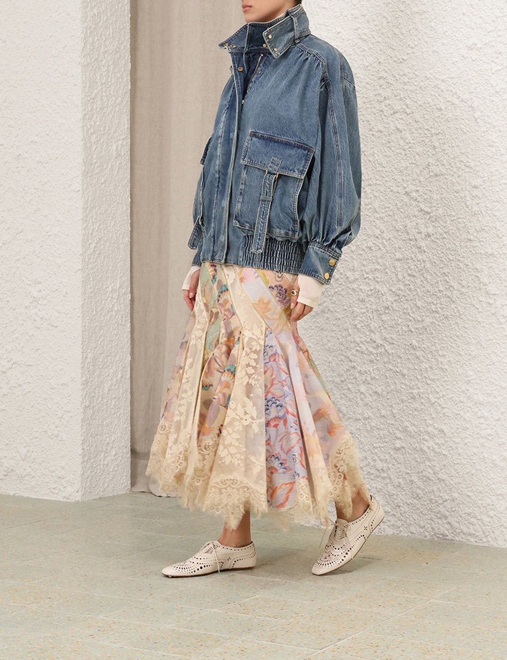 Zimmermann oc11z0925 Illustration Denim Jacket in Blue Size L / US 10 / IT 46 - 3 Thumbnail