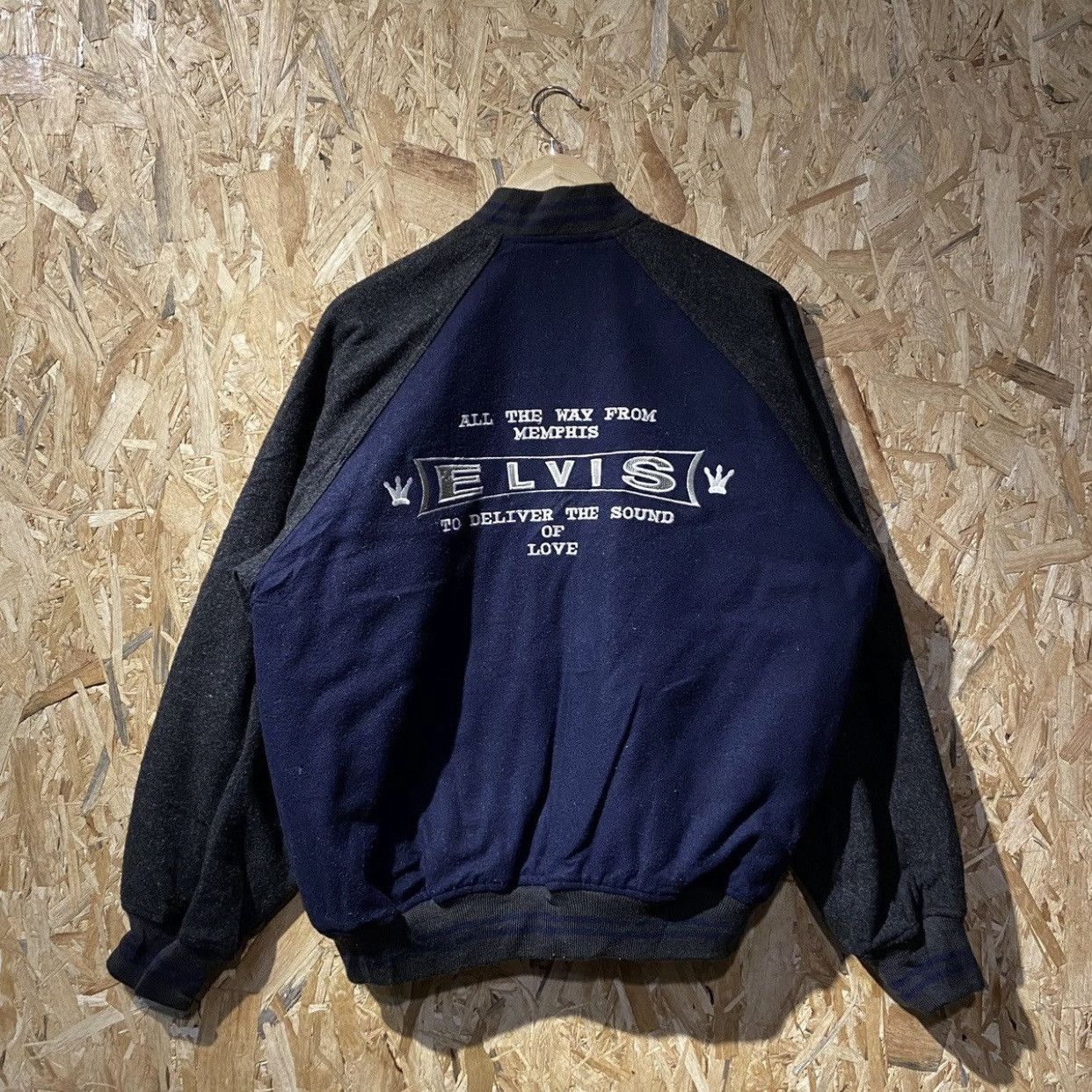 Neighborhood × Vintage × Wacko Maria VINTAGE Y2K RARE‼️Elvis Presley Embroidery Varsity Jackets Size US L / EU 52-54 / 3 - 1 Thumbnail
