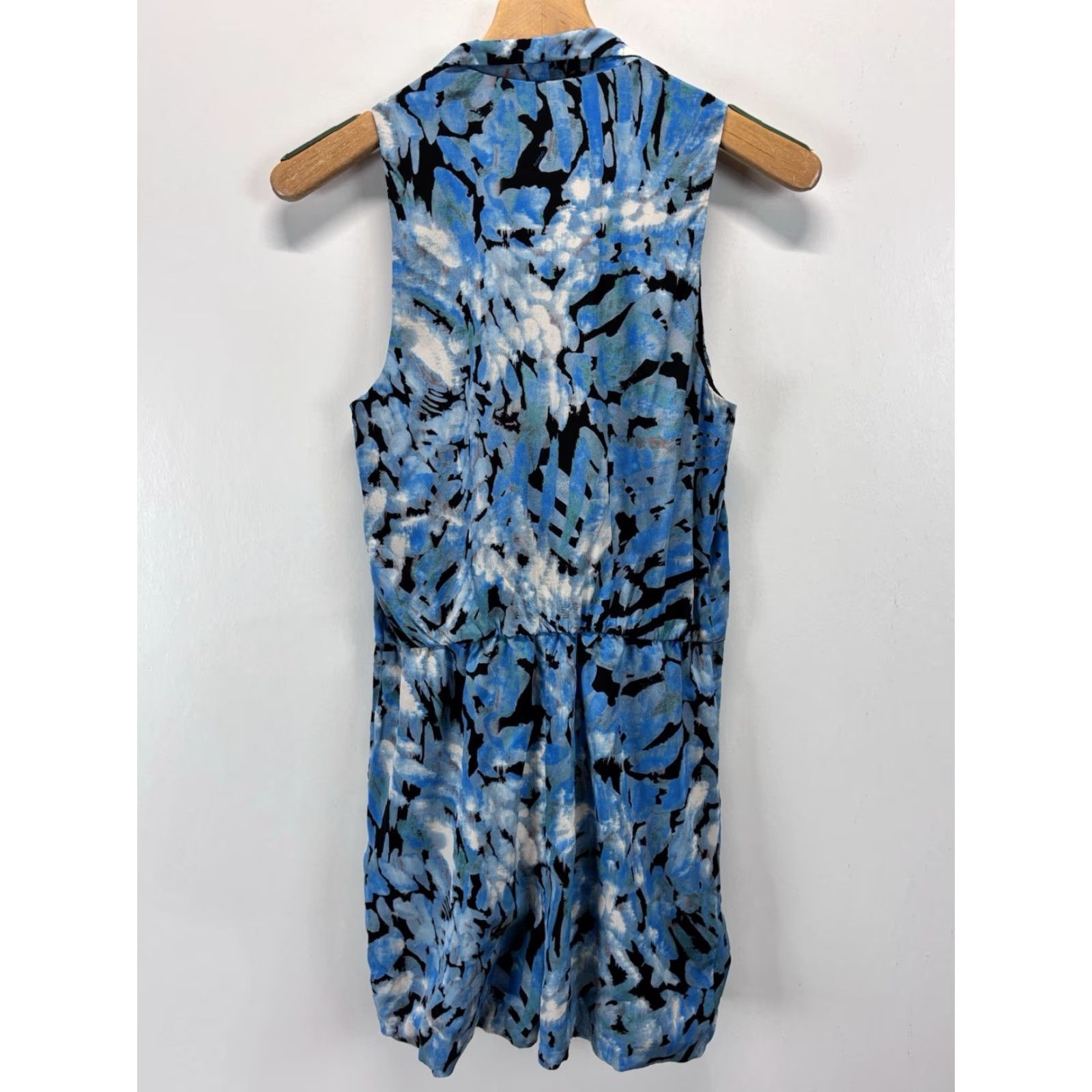 Bebe Bebe Romper Womens Medium Blue Silk Blend Sleeveless Y2K Party Womens Size 32" / US 10 / IT 46 - 4 Thumbnail