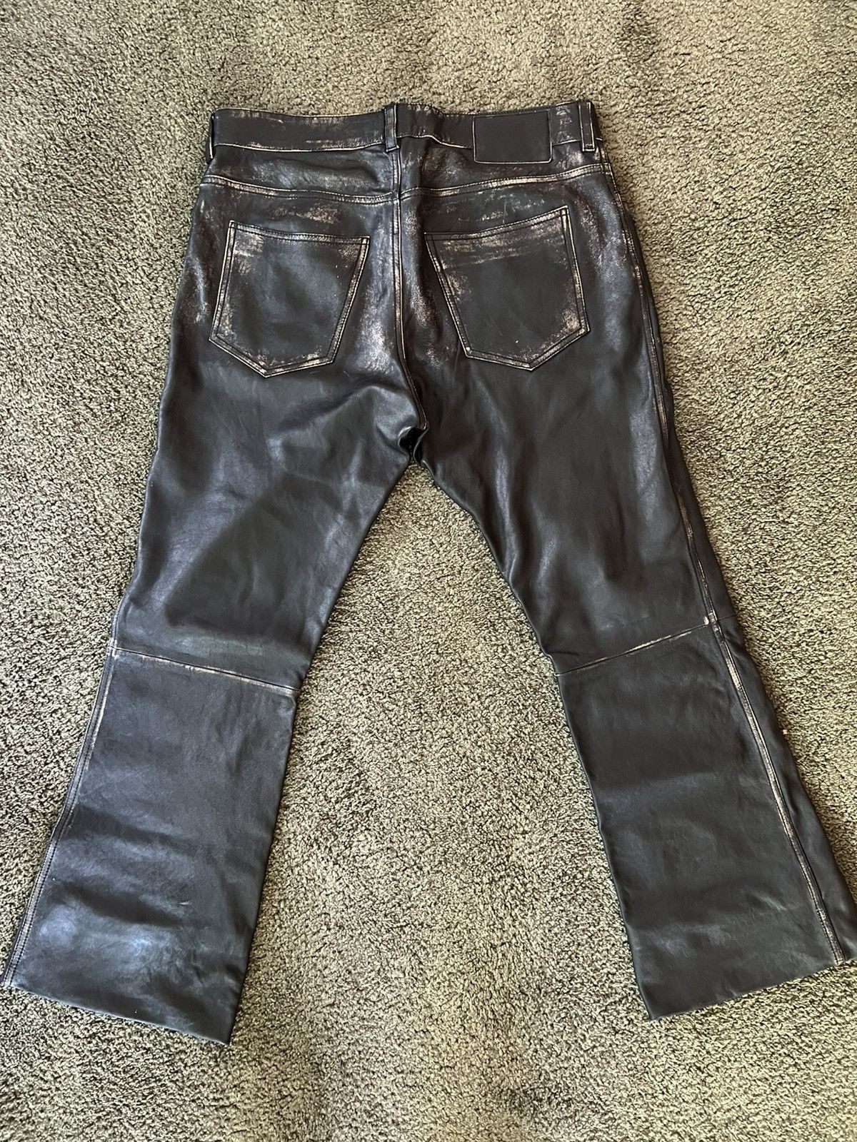 Diesel Diesel P-Blixia Leather Pants Size US 33 - 3 Thumbnail