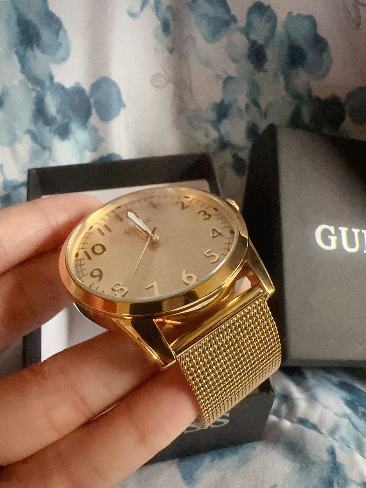 Guess Guess gold tone analog watch MESH BAND ADJUSTABLE BRACELET Size ONE SIZE - 9 Thumbnail