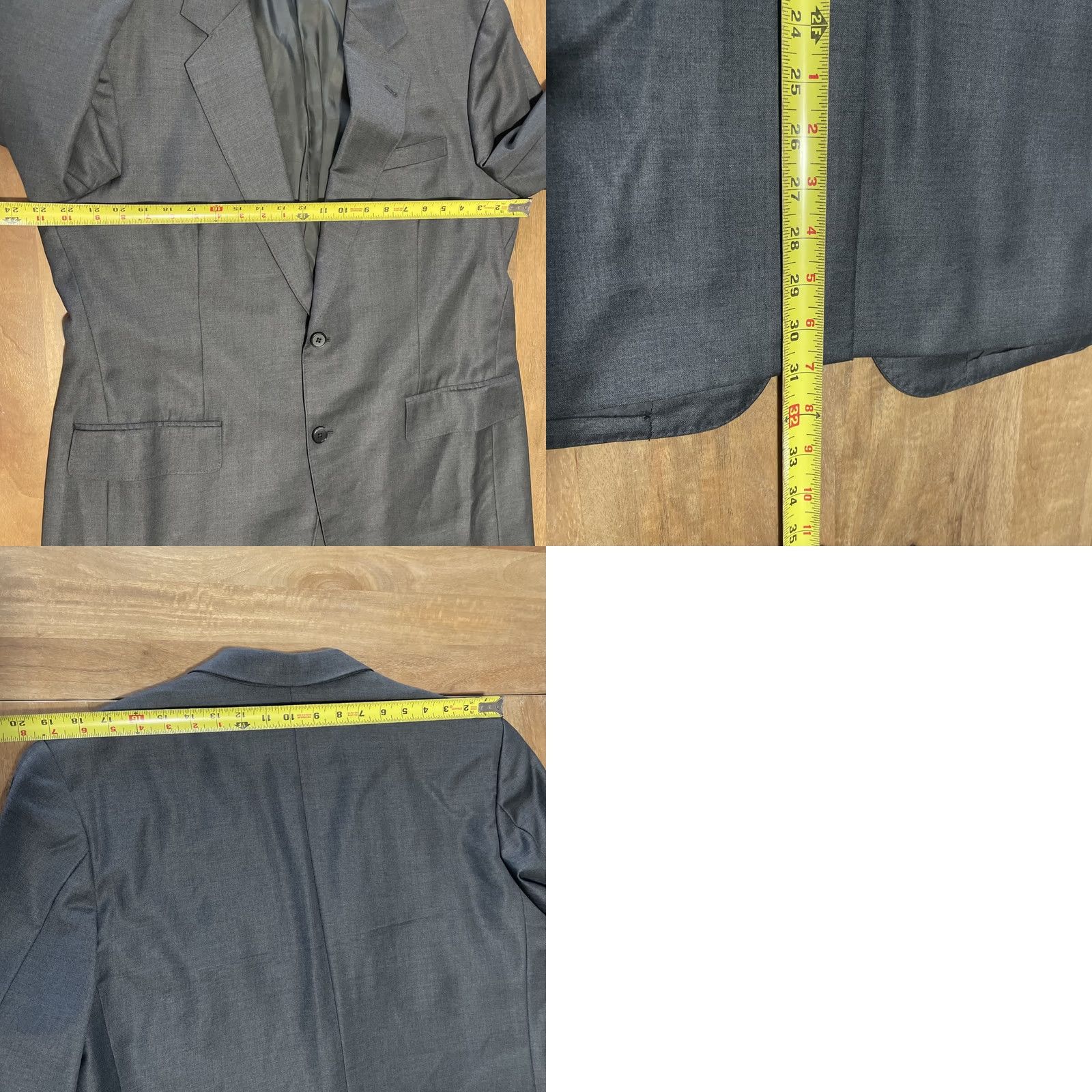 Ermenegildo Zegna VINTAGE Ermenegildo Zegna Sport Coat Jacket Mens 44R Blazer Gray Wool Silk Cashmere Notch 2-Button Single-Breasted Leather? Size 44R - 8 Thumbnail