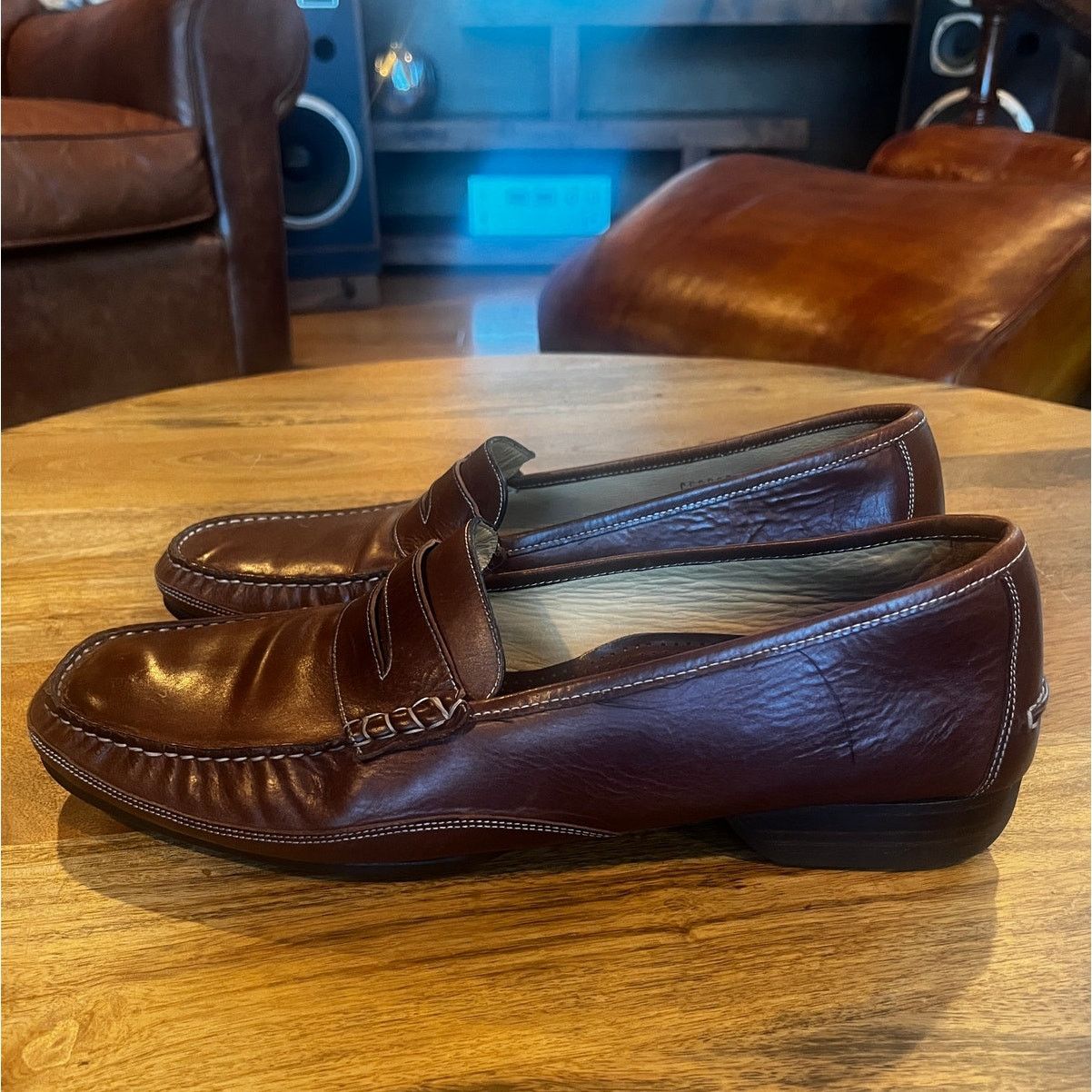 Cole Haan Cole Haan Leather Penny Loafer Shoes Brown Men's Size 13M Size US 13 / EU 46 - 3 Thumbnail