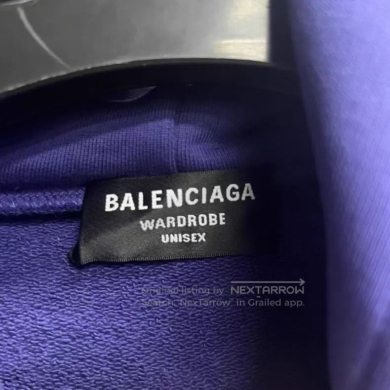 Balenciaga Balenciaga Blue letter embroidery hooded long-sleeved swea Size US L / EU 52-54 / 3 - 5 Thumbnail