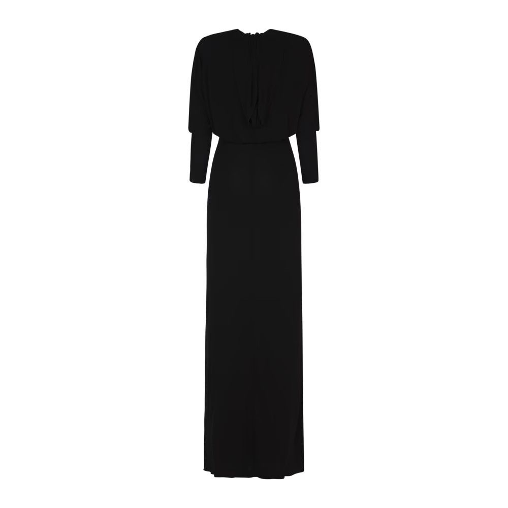 Saint Laurent Paris o1s1wg111124 Hooded Dress in Crepe Jersey in Black Size XS / US 0-2 / IT 36-38 - 2 Thumbnail