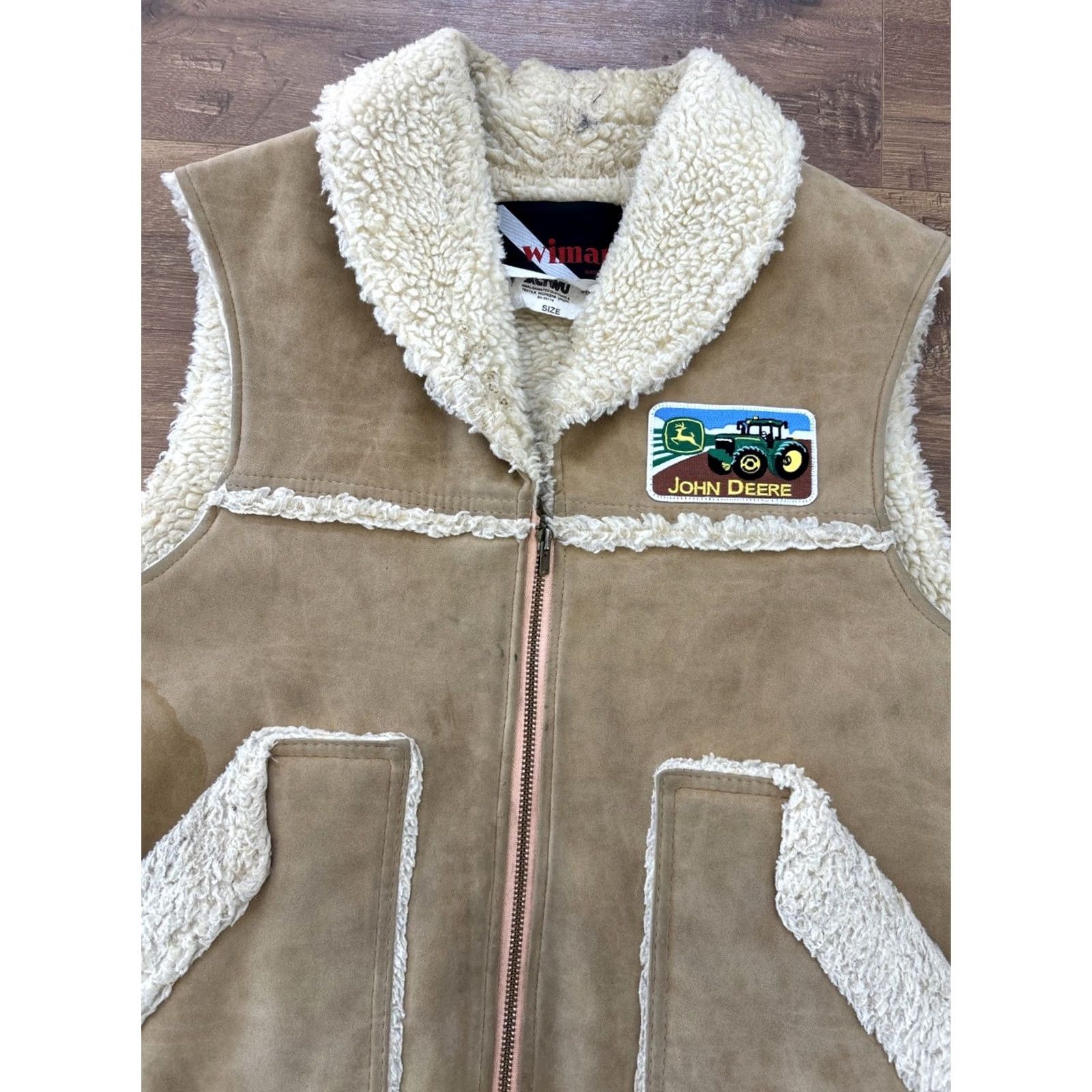 Vintage VINTAGE John Deere Trucker Vest Mens XL Western Sherpa Lined BeIGe? Size US XL / EU 56 / 4 - 3 Thumbnail