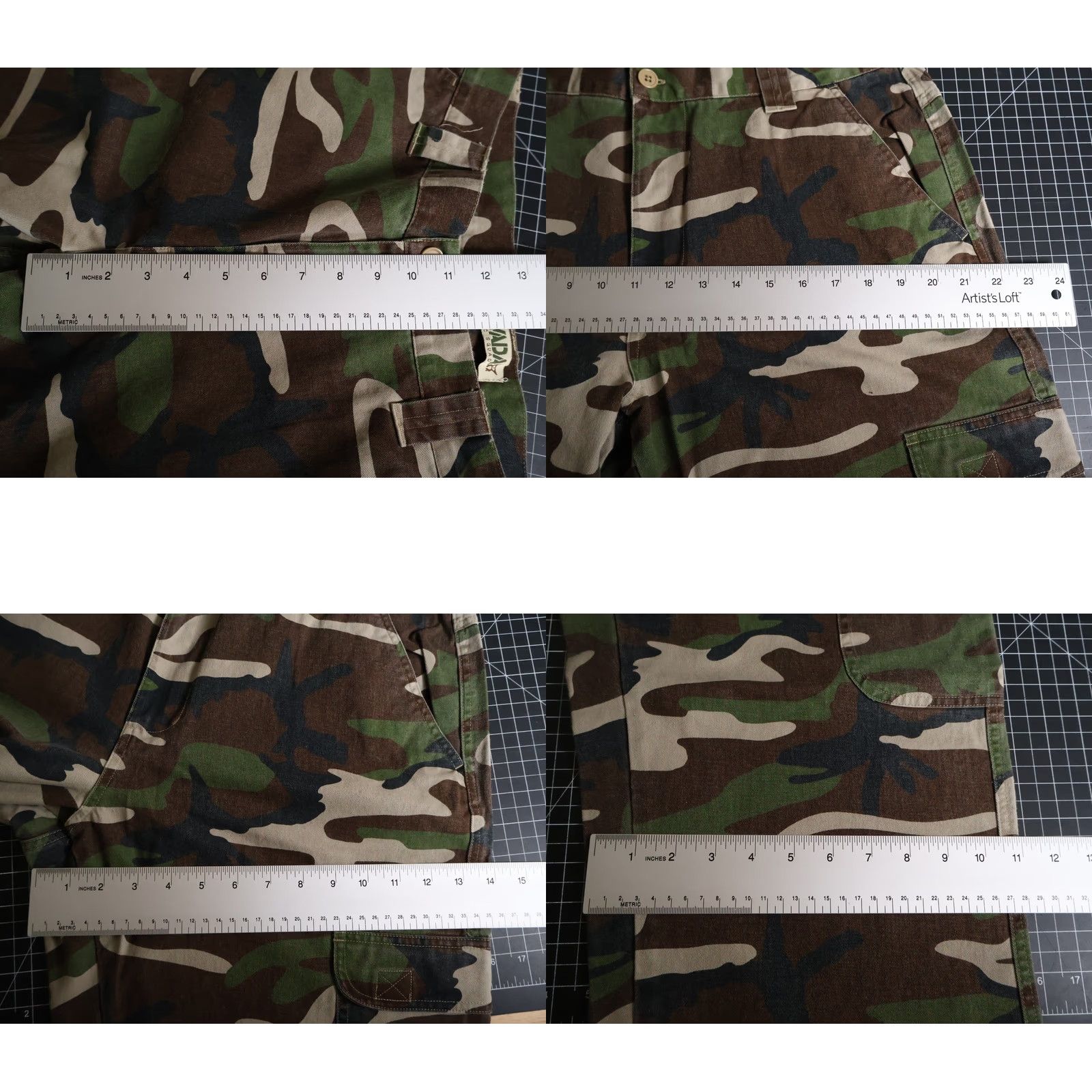 Vintage VINTAGE Nevada Cargo Pants Men 36 x 32 Camouflage Green Brown 90s Army Outdoor Workwear Pants Mens Size US 36 / EU 52 - 8 Thumbnail