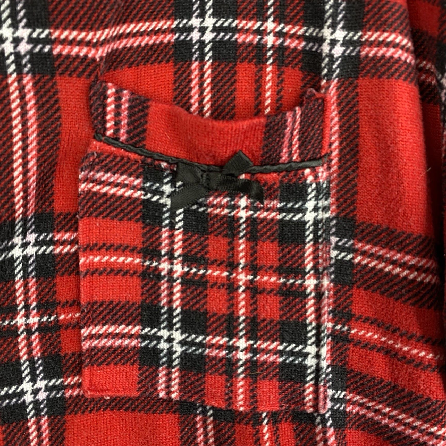 Laura Ashley Laura Ashley Womens XL Sleepshirt Plaid Nightgown Red Pocket Button V-Neck Soft Cozy Thermal Knit Flannel Lightweight Fall Winter 90s Theme (None) Size XL / US 12-14 / IT 48-50 - 3 Thumbnail