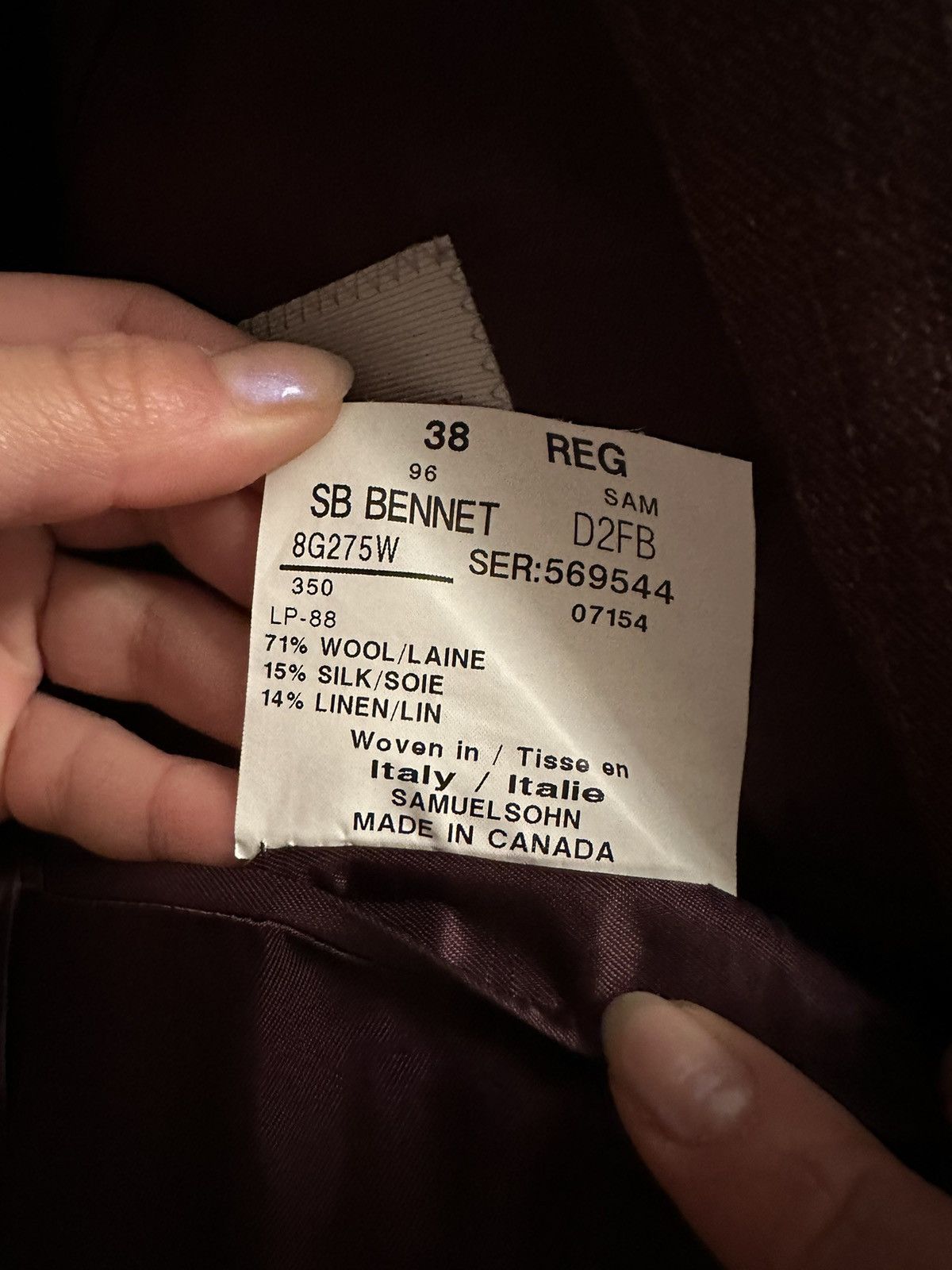 Samuelsohn NWOT Burgundy Samuelsohn Sport Coat Size 38R - 5 Thumbnail