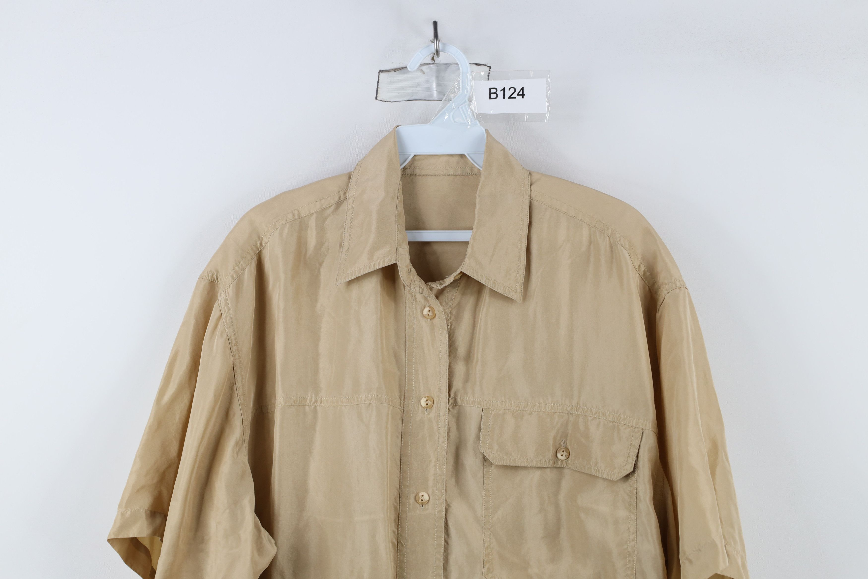 Vintage Vintage 90s Streetwear Silk Short Sleeve Button Shirt Gold Size US L / EU 52-54 / 3 - 2 Thumbnail