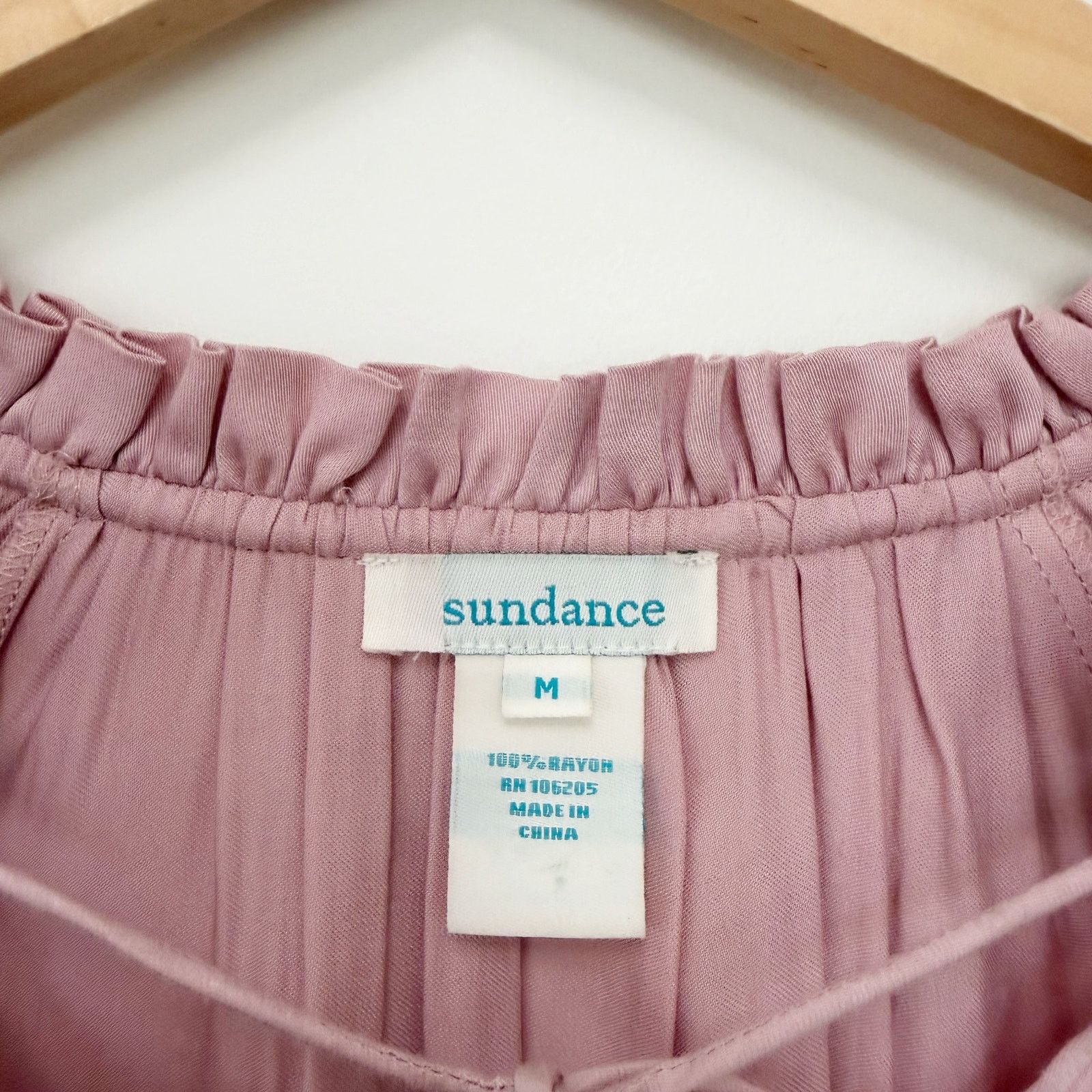 Other Sundance Pink Ruffle Long Sleeve Boho Peasant Blouse Sz M Size M / US 6-8 / IT 42-44 - 2 Thumbnail