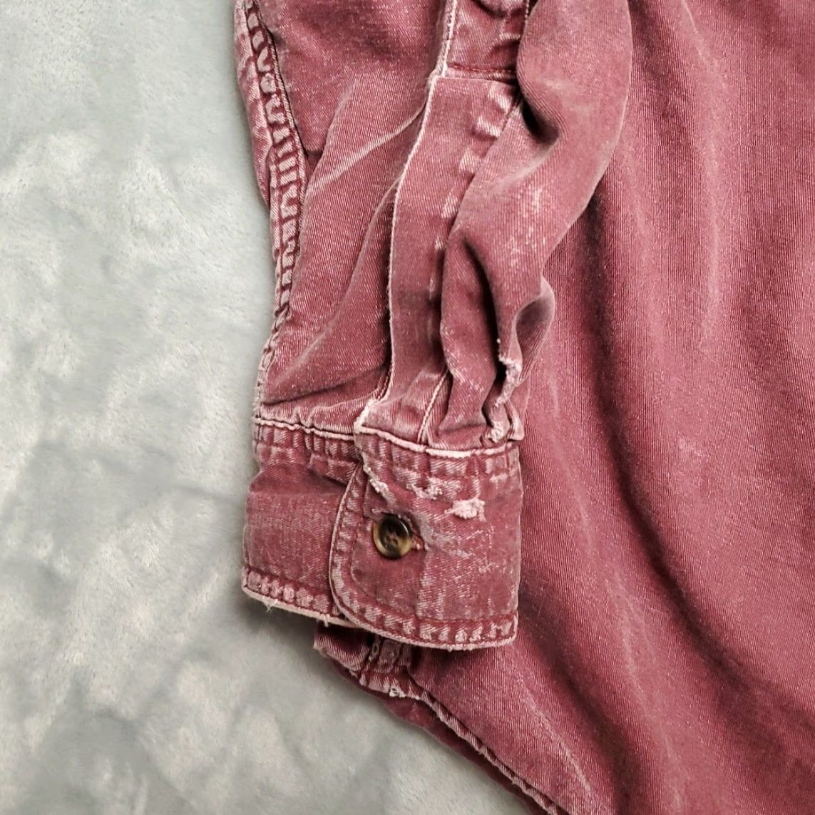 Vintage VINTAGE LL Bean Shirt Jacket Mens LT Canvas Faded Flannel Lined Shacket Canada Made Shirt Jacket Mens LT Red Solid Cotton All Seasons 90s? Size US L / EU 52-54 / 3 - 2 Thumbnail