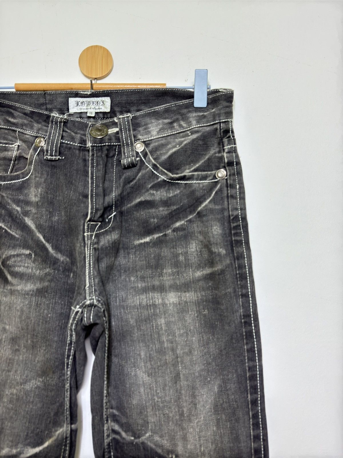 Hysteric Glamour Lowbox Black Acid Wash Claw Mark Denim Vintage Y2K Jeans Size US 29 - 5 Thumbnail