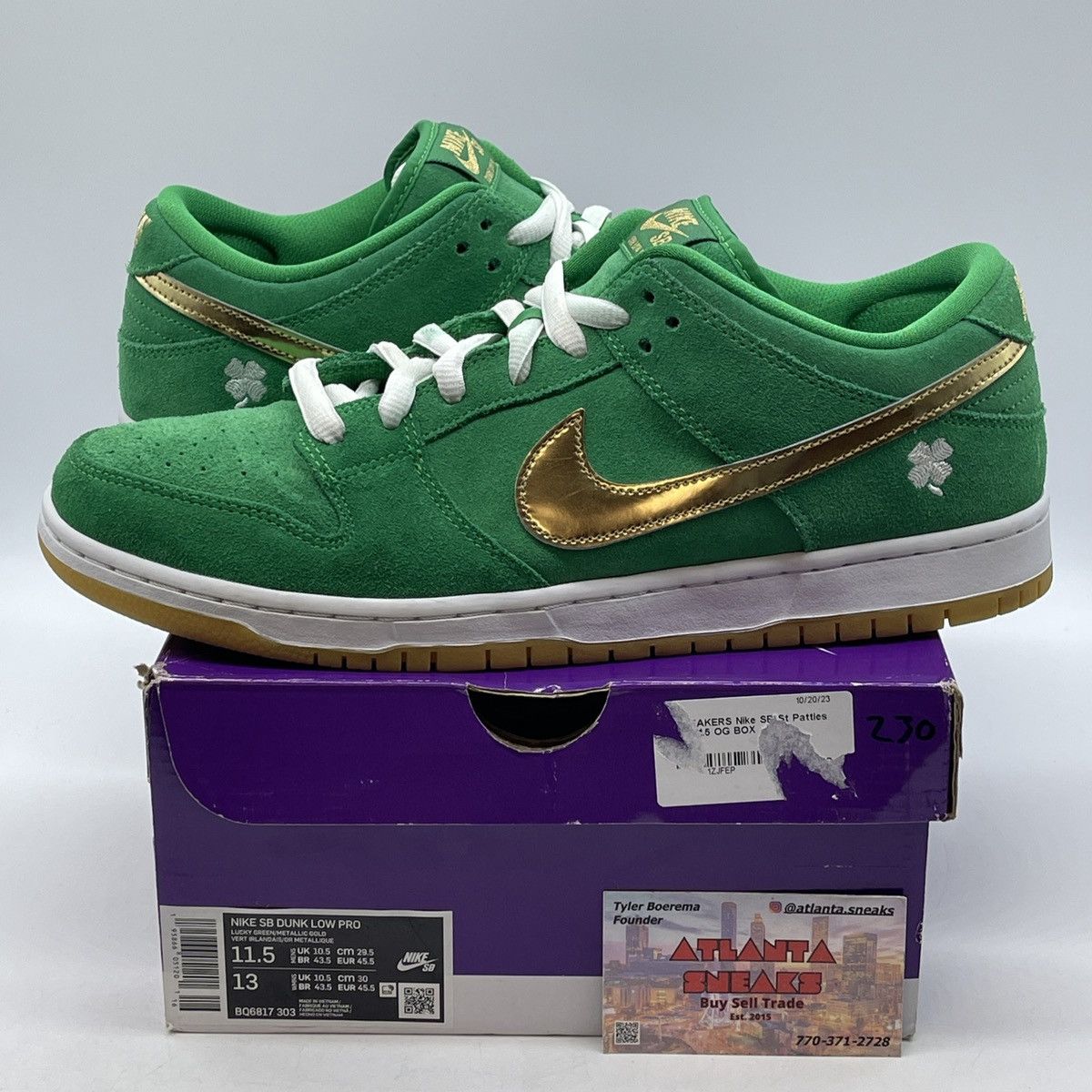 Nike Dunk low at Patrick day Size US 11.5 / EU 44-45 - 1 Thumbnail