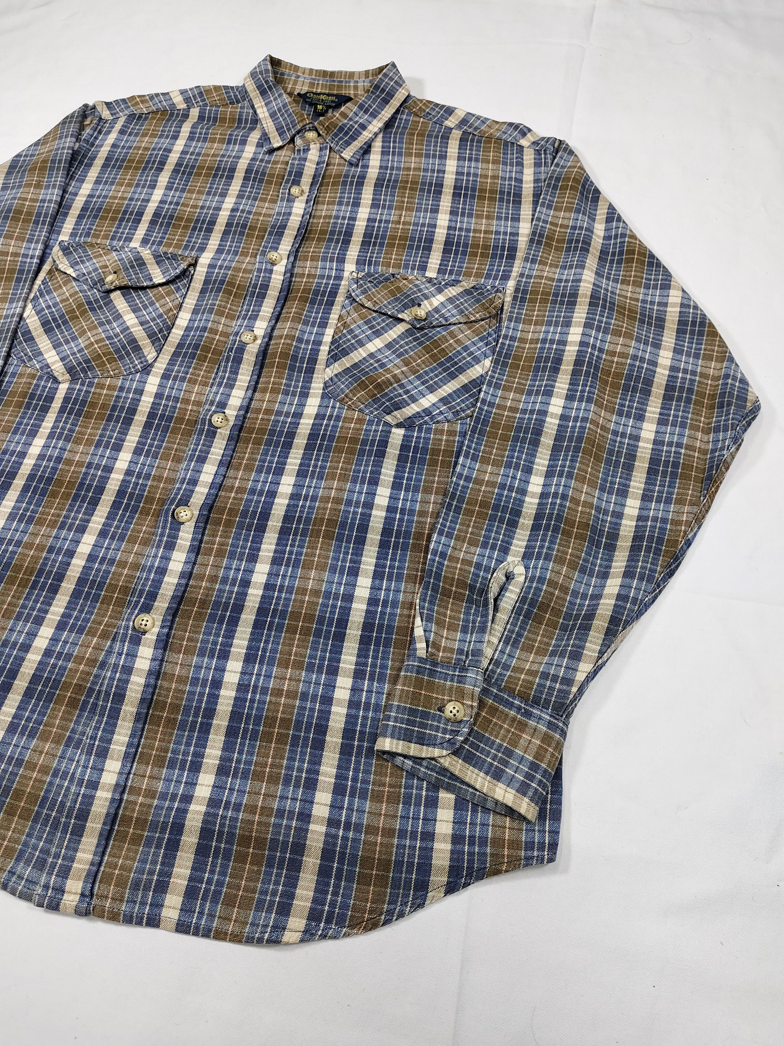 Oshkosh 🔥Vtg Oshkosh Heritage Check Classic Americana Flannel Size US L / EU 52-54 / 3 - 3 Thumbnail
