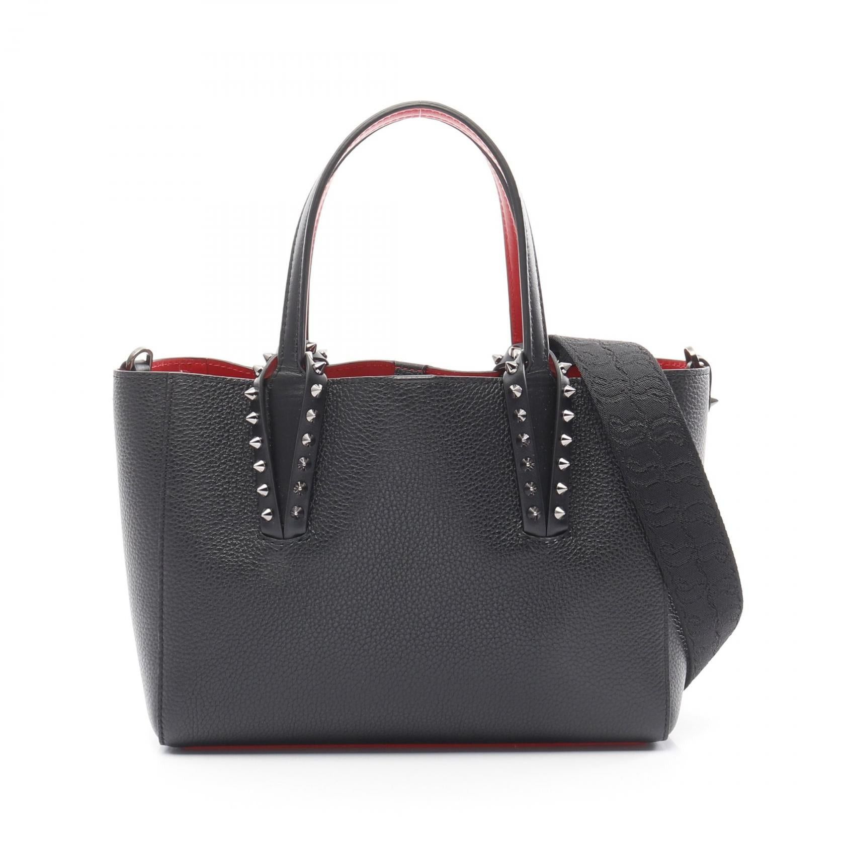 Christian Louboutin Cabata Mini Handbag Tote Bag Leather Black, Women's