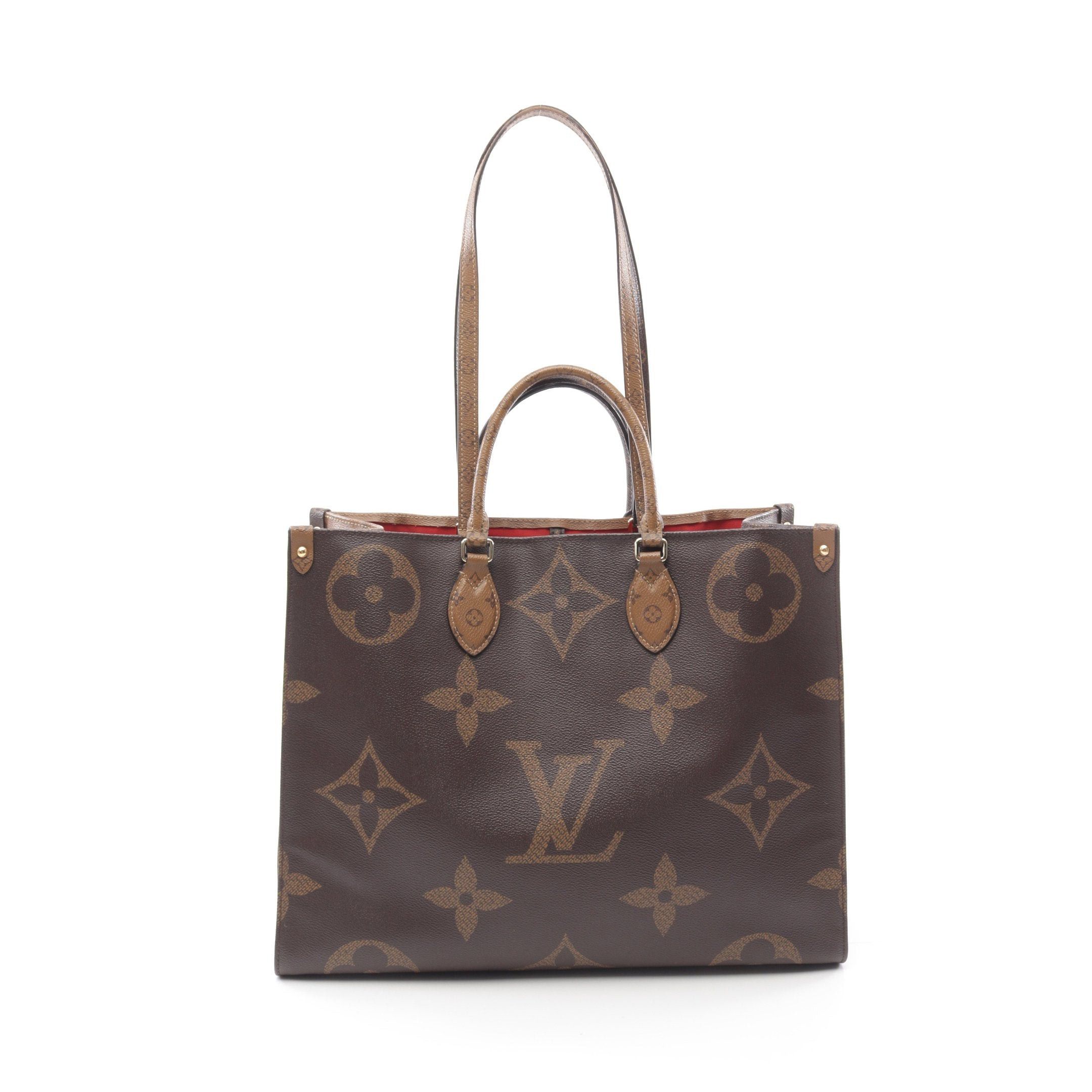 Louis Vuitton Louis Vuitton On-The-Go Gm Monogram Giant Reverse Shoulder Bag Leather Brown Light Size ONE SIZE - 1 Thumbnail