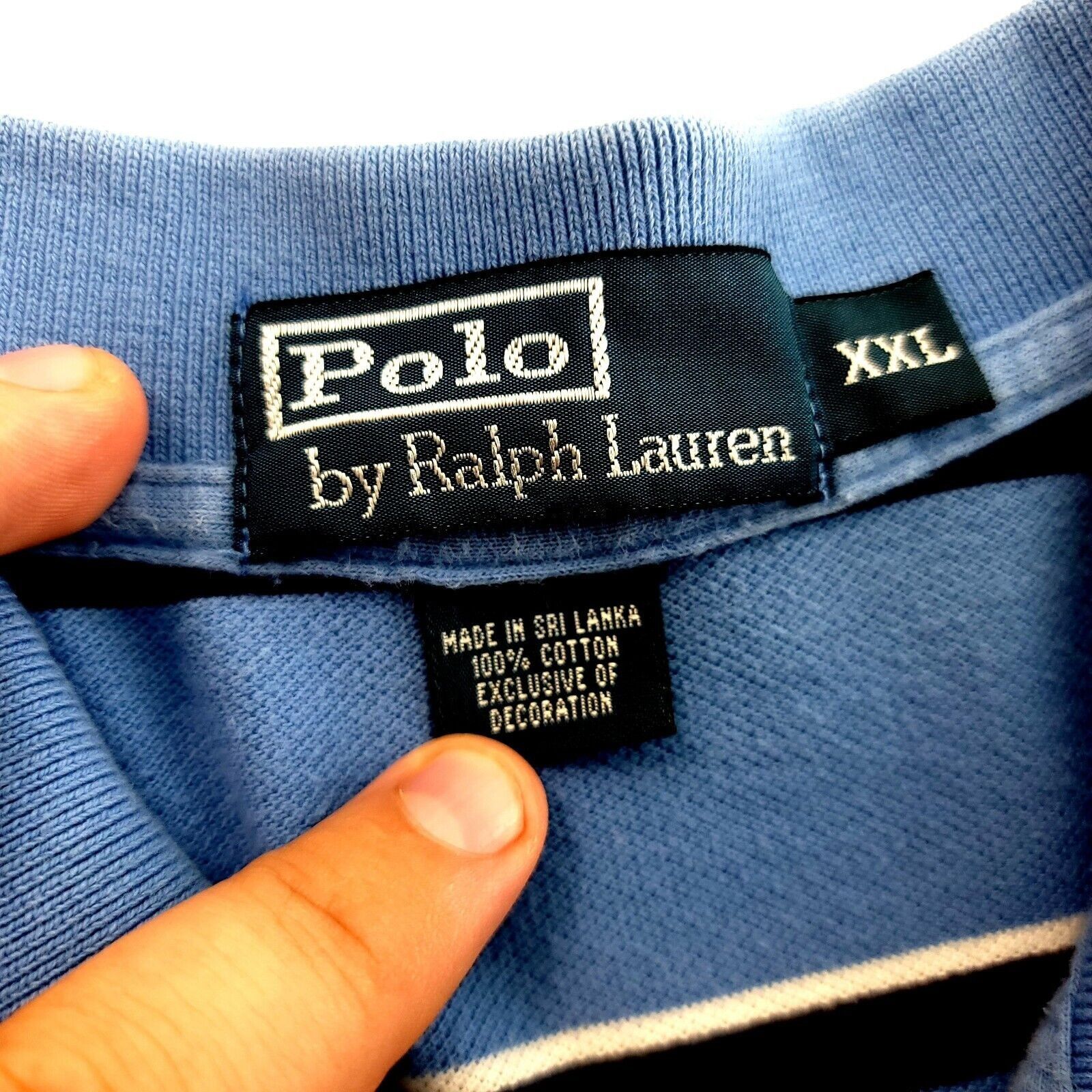 Polo Ralph Lauren Polo Ralph Lauren Blue Striped 2XL Cotton Collared Polo Shir Size US XXL / EU 58 / 5 - 8 Thumbnail