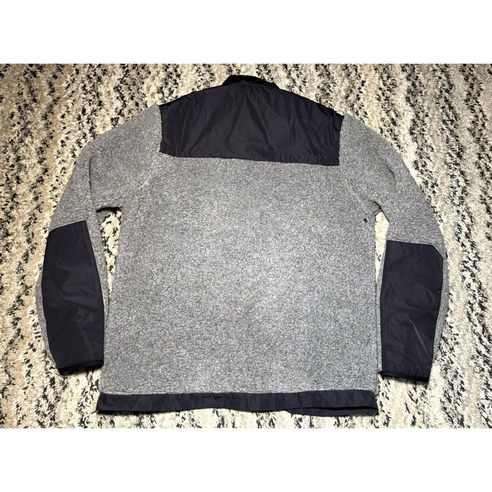 Vintage AETHER Narrows Jacket Men L Wool Fleece Deep Pile Gray Black Size US L / EU 52-54 / 3 - 6 Thumbnail