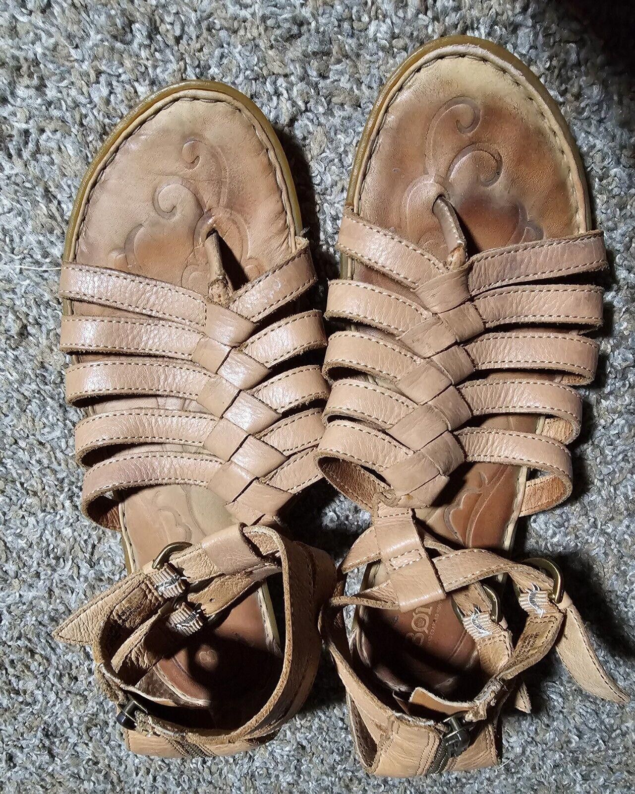 Designer B.O.C. Born 9 Gladiator Straps Leather Sandals Casual Size US 9 / IT 39 - 2 Thumbnail