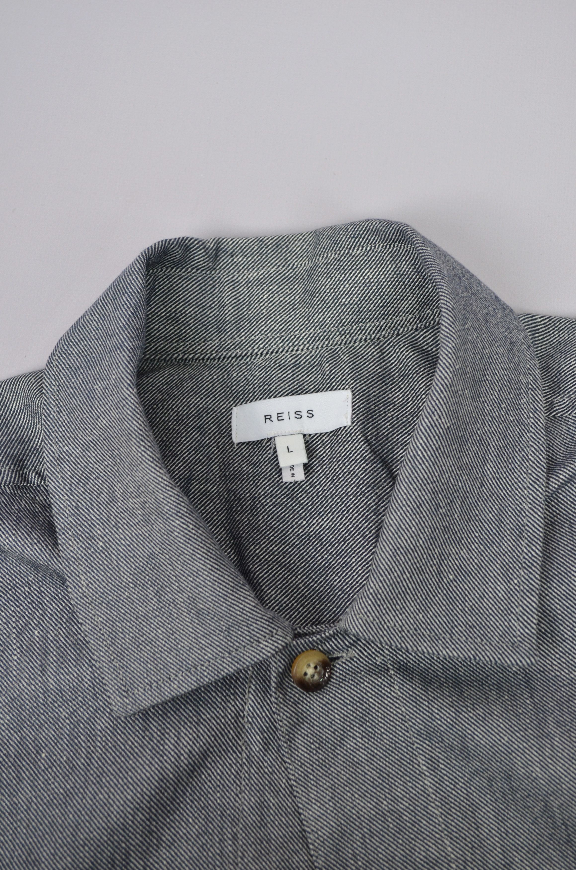 Designer × Reiss Reiss Habanero Chambray Twin Pocket Overshirt Inigo Size L Size US L / EU 52-54 / 3 - 9 Thumbnail