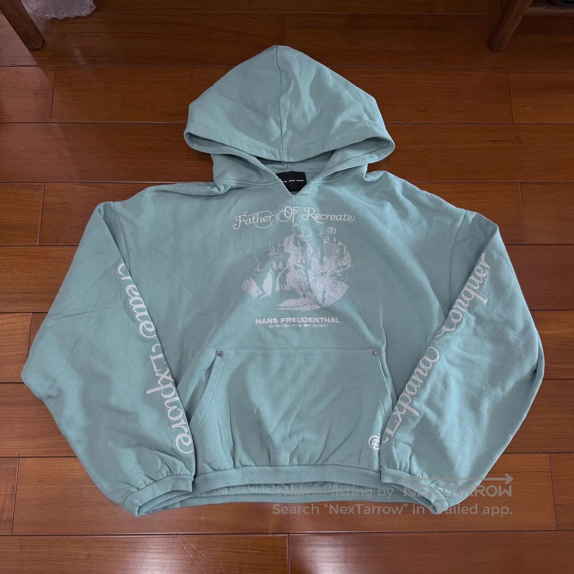Mint Green Boxy Hoodie Sweatshirt.