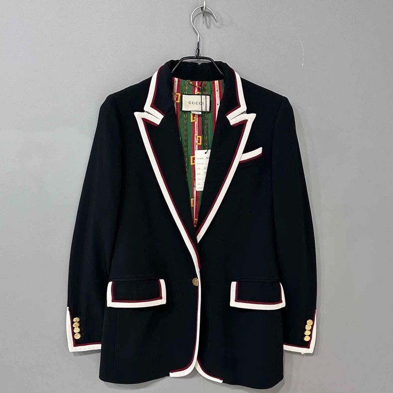Gucci Gucci College Style Silk Pattern Blazer Size US M / EU 48-50 / 2 - 1 Thumbnail