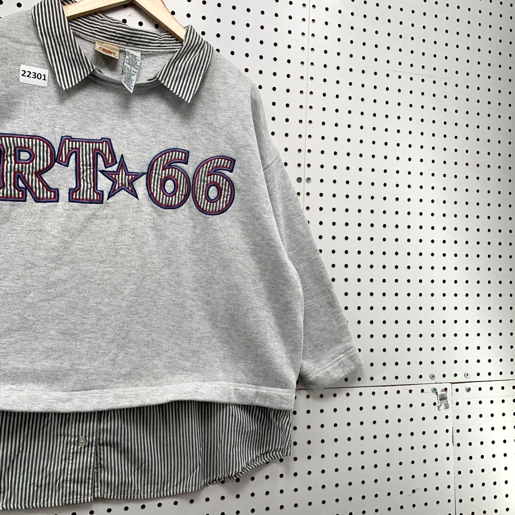 Route 66 VINTAGE Route 66 Shirt Womens 1X Gray Collared Sweatshirt Plus Size 5x30 Pullover Size XL / US 12-14 / IT 48-50 - 7 Thumbnail