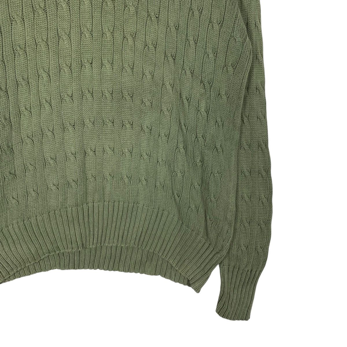 Polo Ralph Lauren POLO RALPH LAUREN Cable Knit Green Sweater #1193-C54 Size US L / EU 52-54 / 3 - 6 Thumbnail