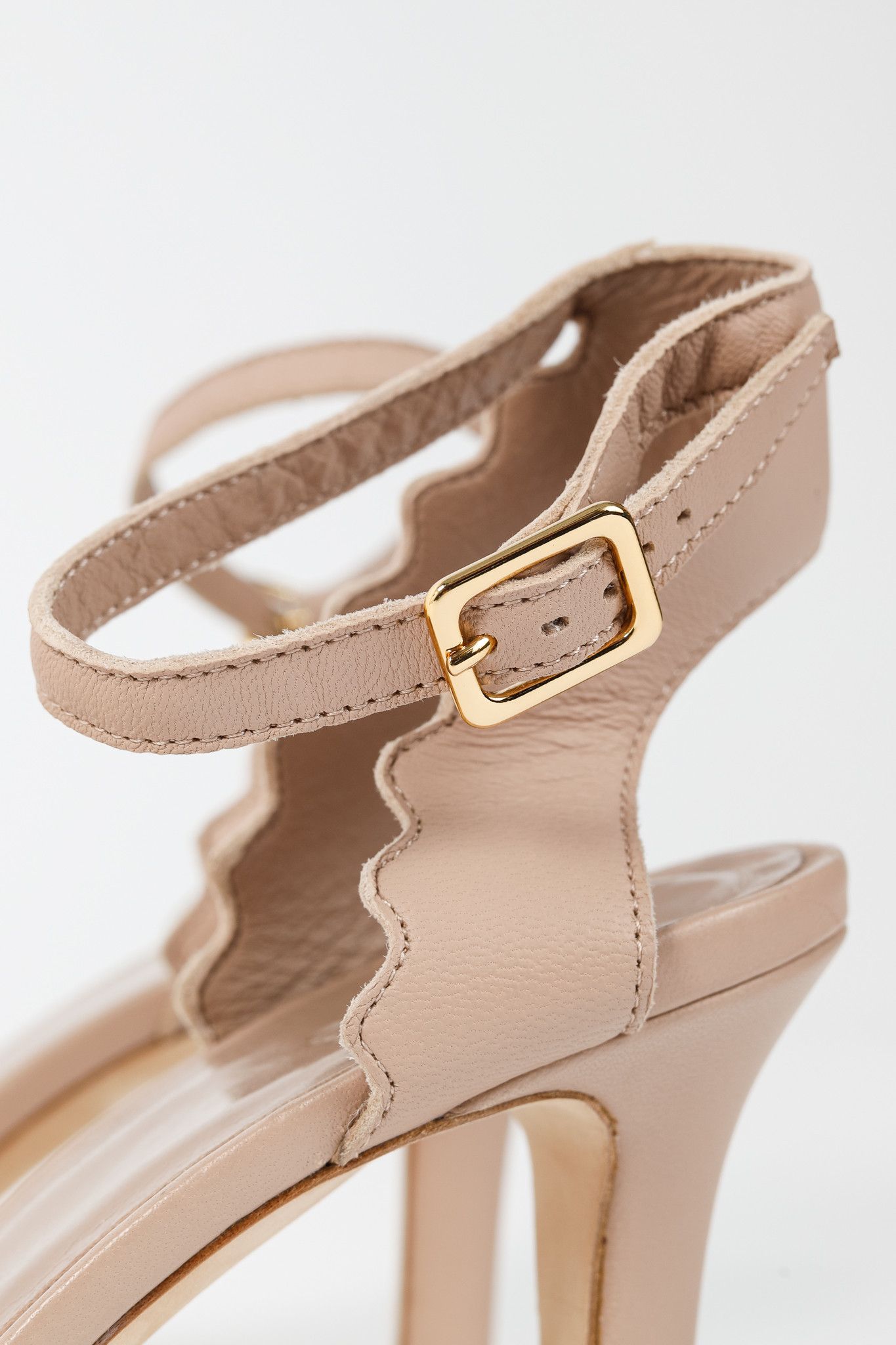 Chloe Chloe Lauren "Light Pastel" Nappa Leather Scalloped Sandals Size US 5.5 / IT 35.5 - 9 Thumbnail