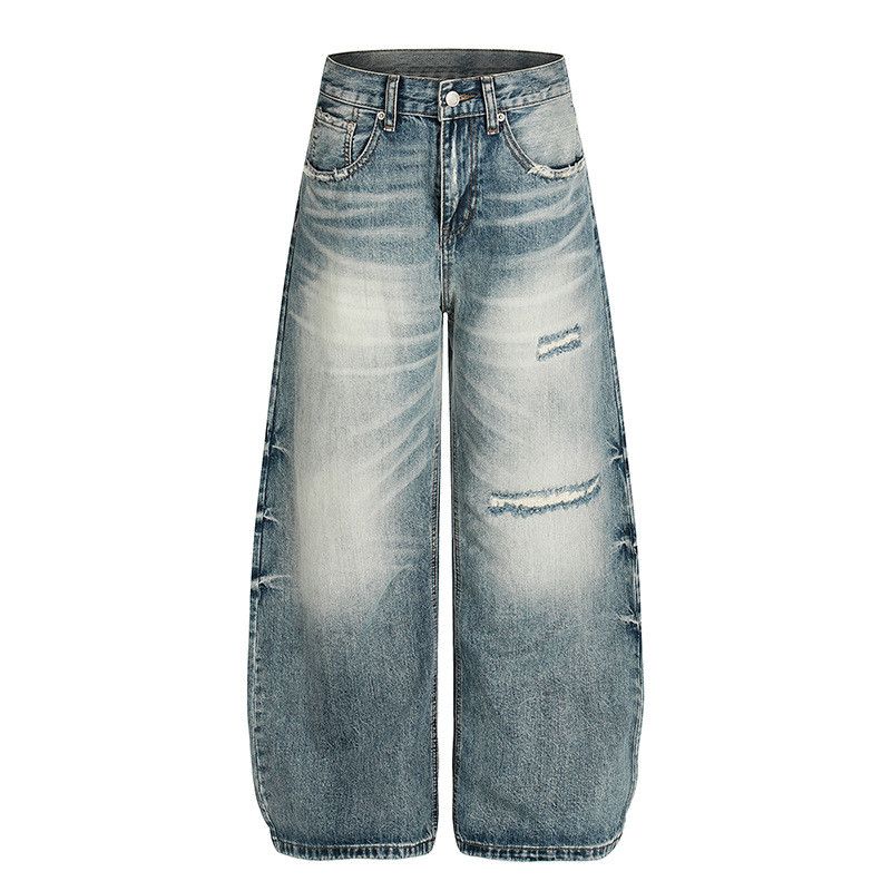 Vintage American retro washed distressed men's jeans Size US 32 / EU 48 - 1 Thumbnail