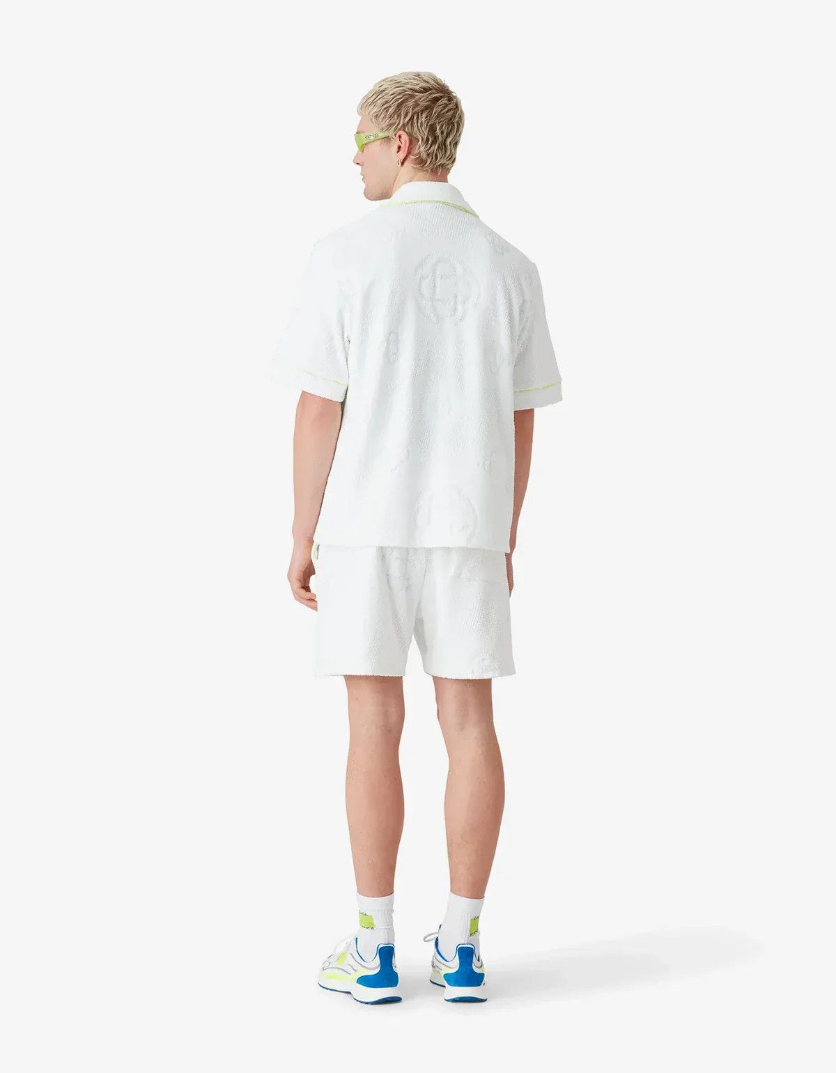 Casablanca Casablanca White Towelling Monogram Short Sleeve Shirt Size US L / EU 52-54 / 3 - 4 Thumbnail