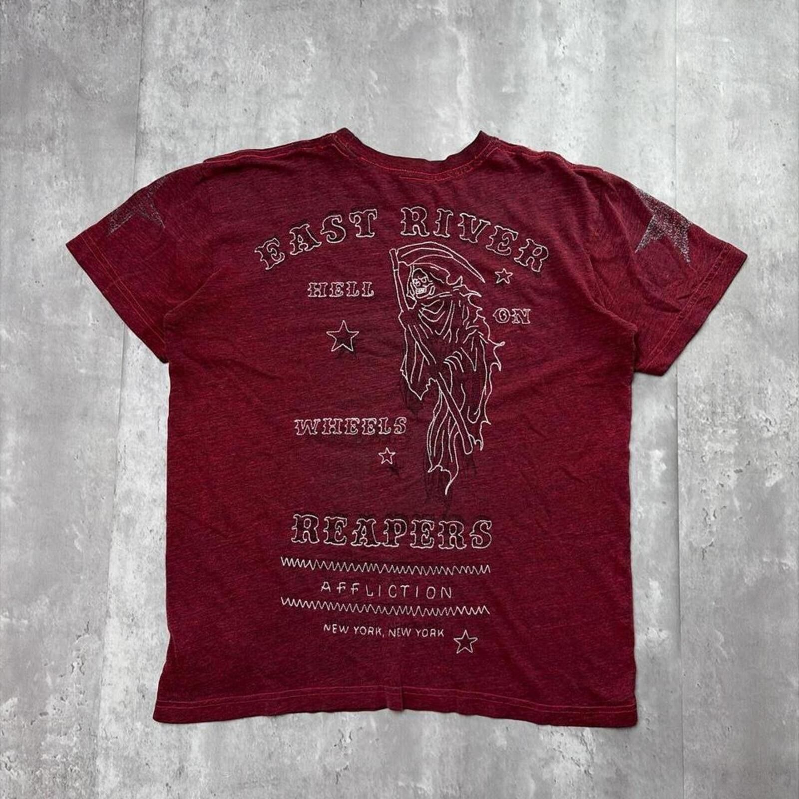 Affliction Y2K Affliction Grunge Gothic Stitched Skater T-Shirt Size US M / EU 48-50 / 2 - 2 Thumbnail
