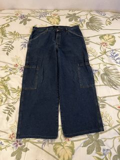 Rue 21 Vintage Black Denim Mini Skirt Size 5 / 6 Distressed Lace fringe