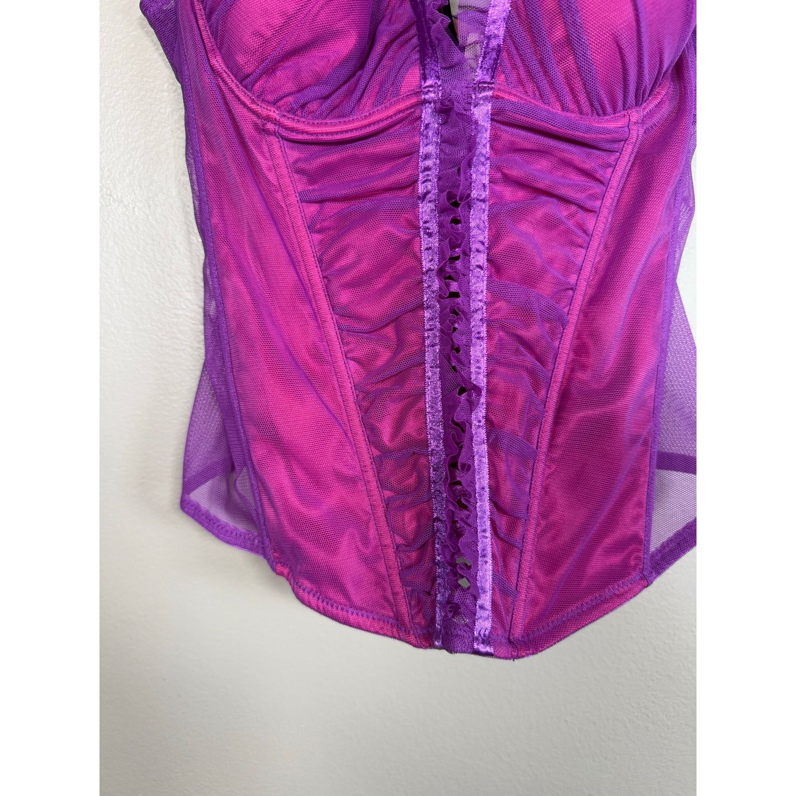 Victoria's Secret NWT Y2K Victoria’s Secret Purple Corset Bustier 36C Size ONE SIZE - 3 Thumbnail