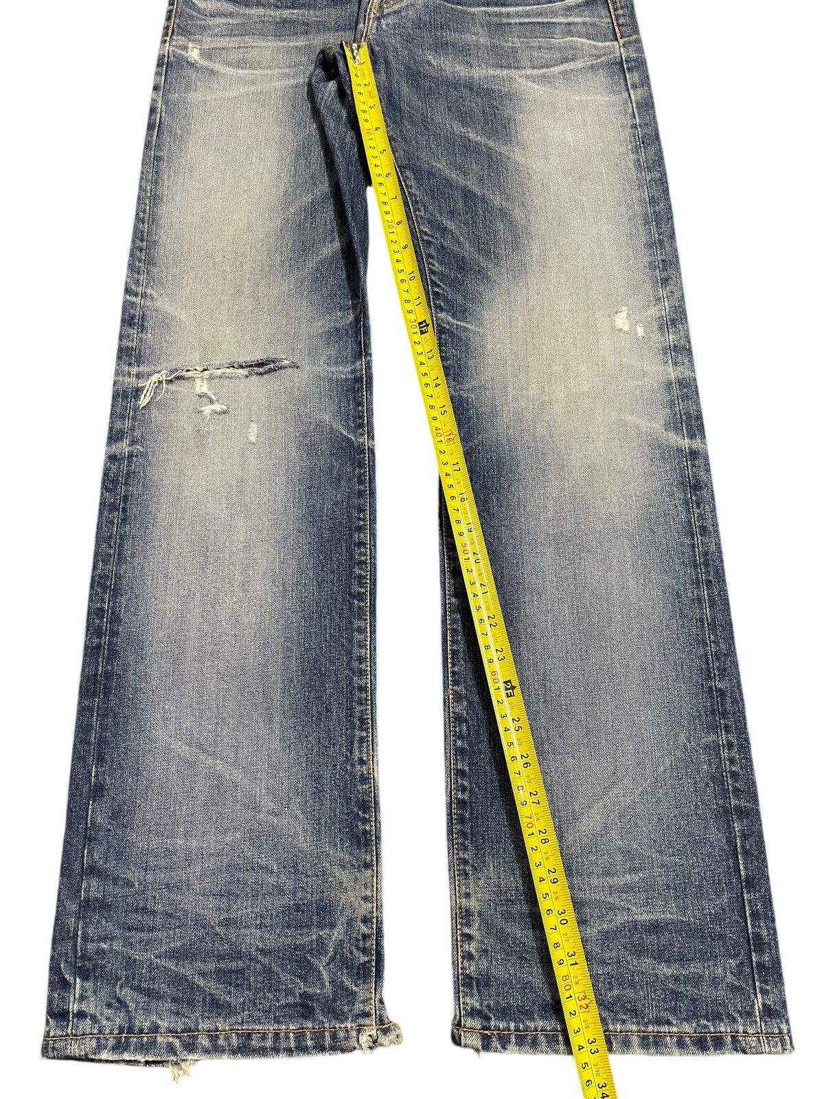Denime Vintage Japanese A.V.H Bleached Style Distress Loose Jeans Size US 34 / EU 50 - 14 Thumbnail