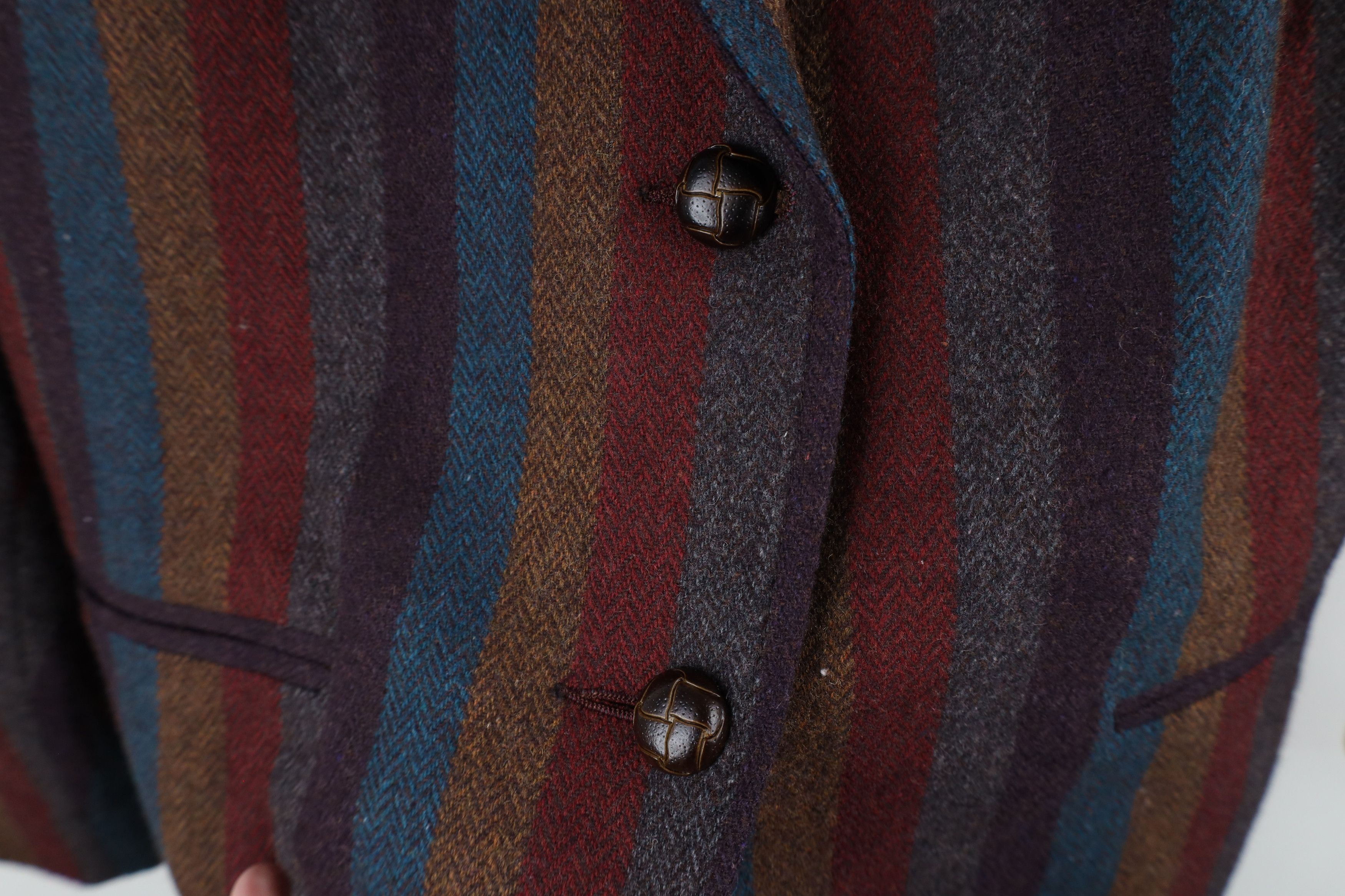 Vintage Vintage 90s Streetwear Rainbow Striped Blazer Jacket USA Size M / US 6-8 / IT 42-44 - 5 Thumbnail
