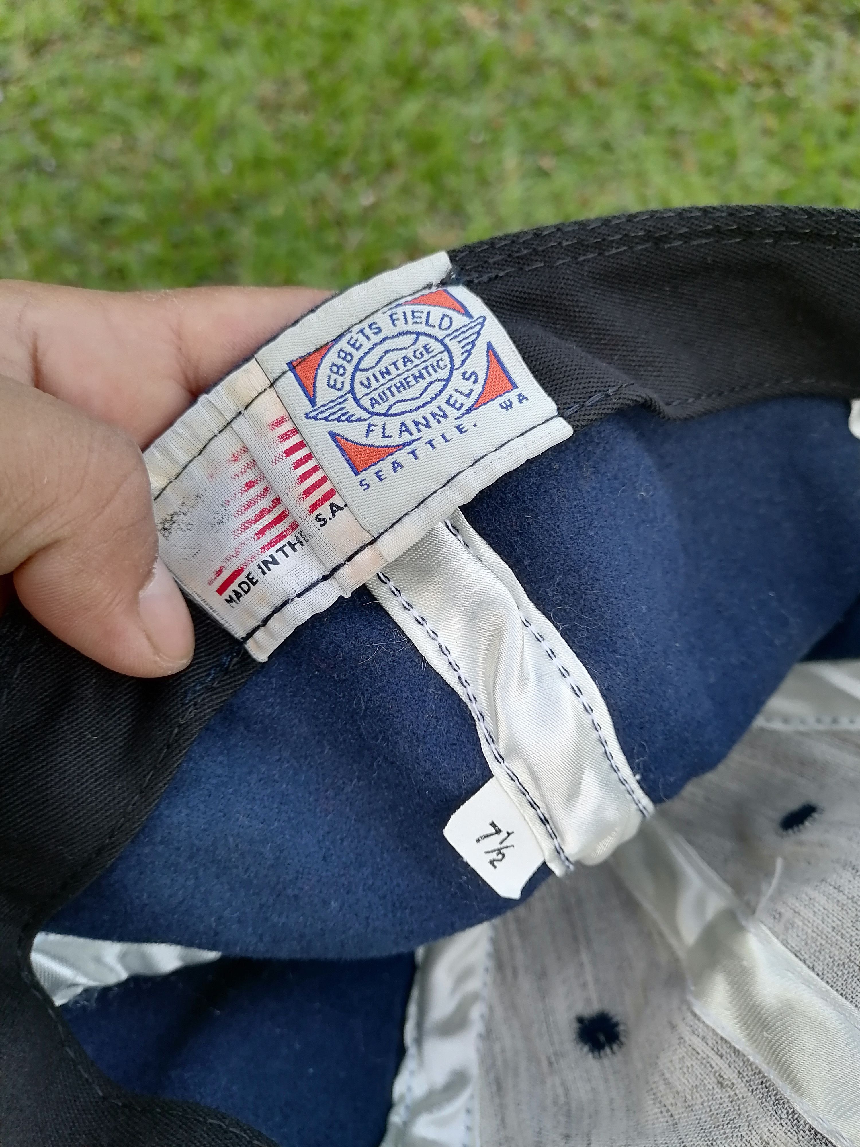 Ebbets Field Flannels × New York Yankees × Vintage Vintage 80s New York Yankees Ebbets Field Flannel Full Caps Size ONE SIZE - 6 Thumbnail