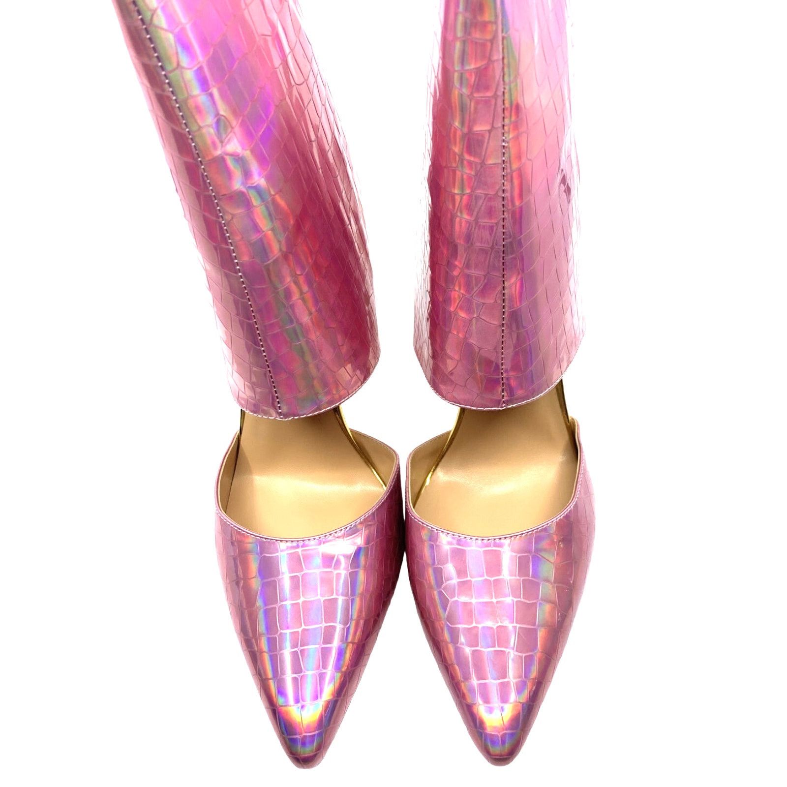 Other Women's Size 12M Show-Stopping Pink Snake-Print Ankle Boot Size US 12 / IT 42 - 12 Thumbnail