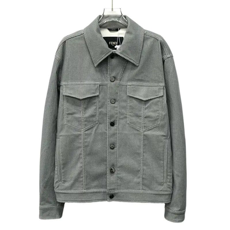 Fendi Fendi Gray Cotton Men's Jacket 0089 Size US S / EU 44-46 / 1 - 1 Thumbnail